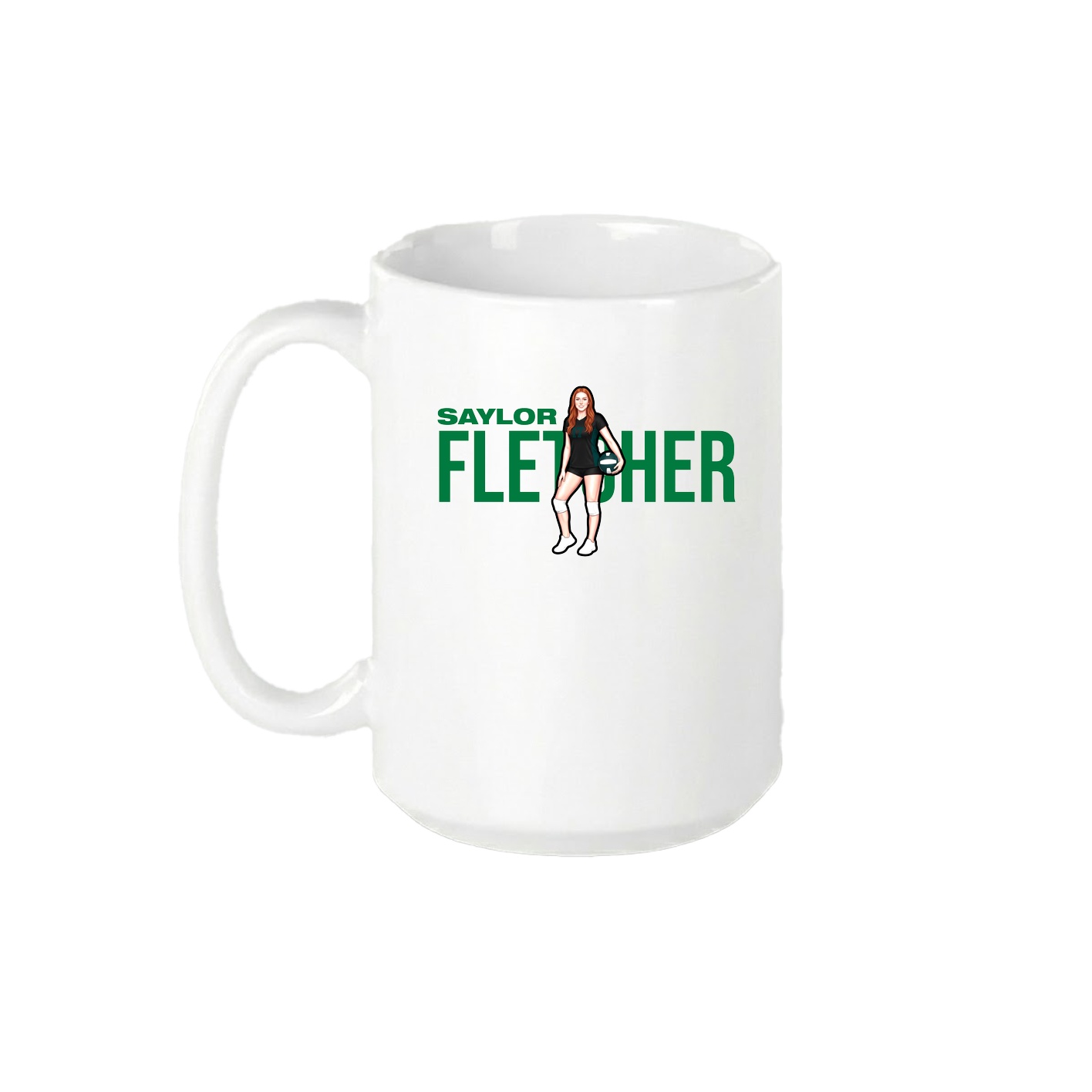 15oz Coffee Mug — Player Name in White