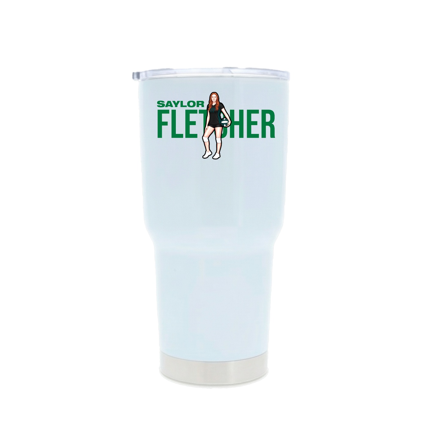 30oz Stainless Steel Tumbler — Player Name in White