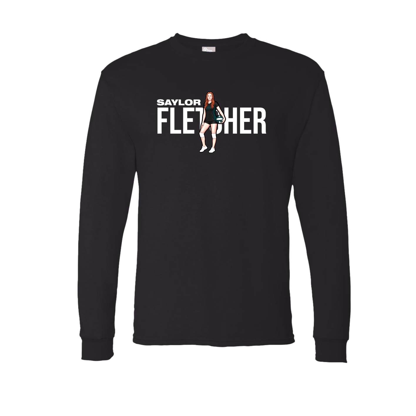 Long Sleeve Tee — Player Name in Black