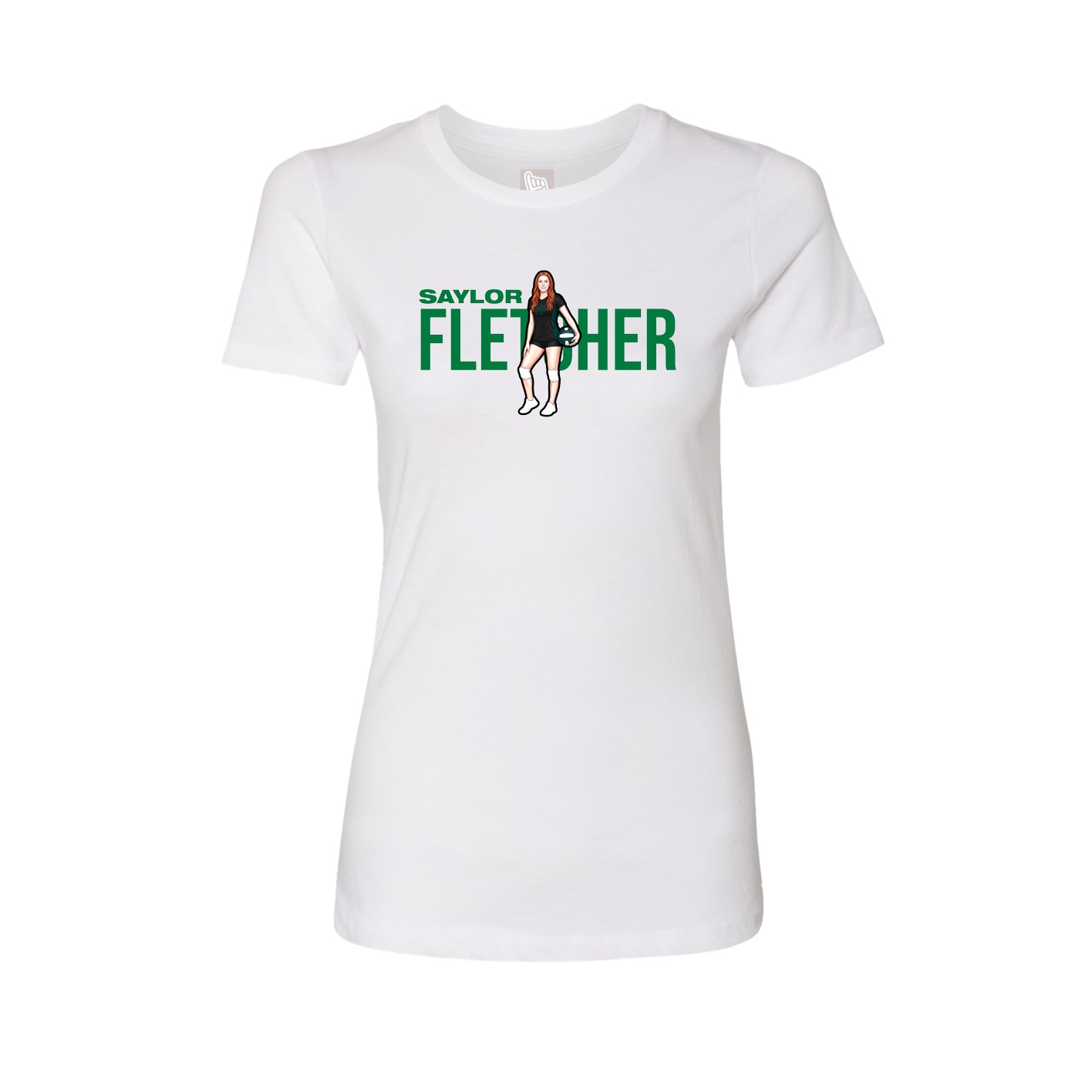 Fitted Women's Tee — Player Name in White