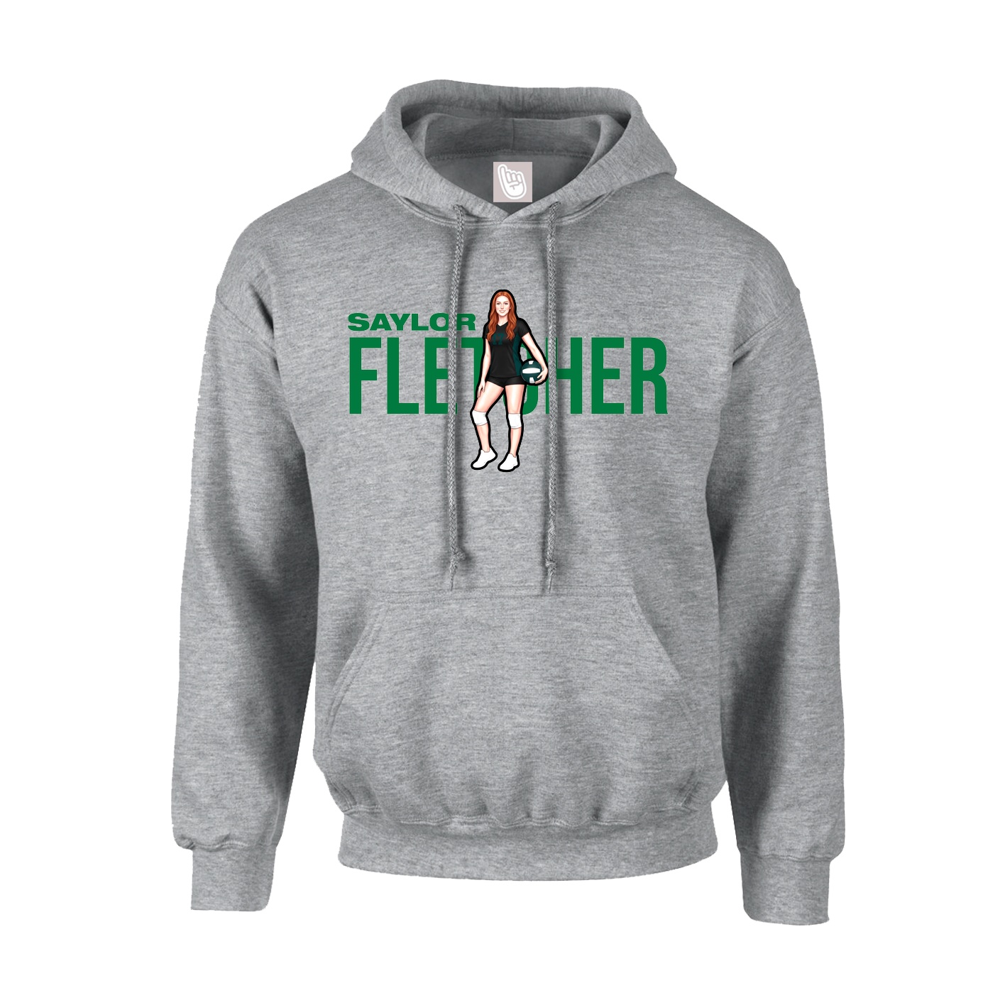 Youth Hoodie — Player Name in Grey