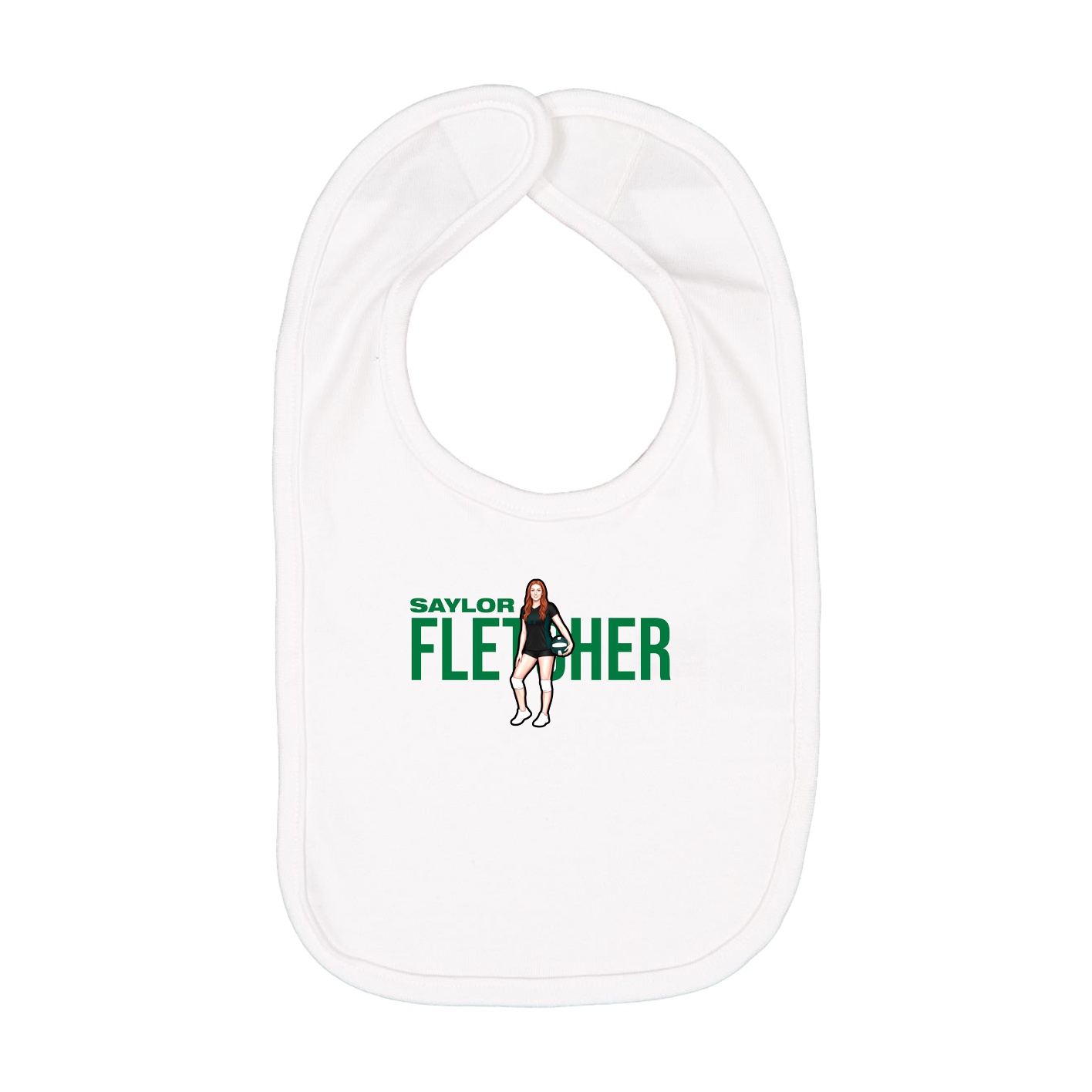 Infant Bib — Player Name in White