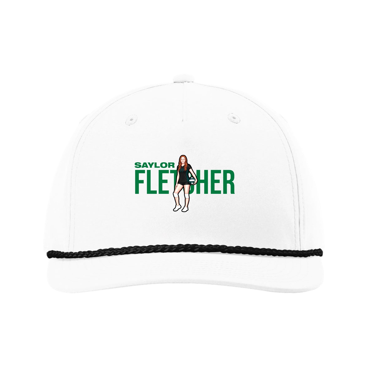 Five-Panel Classic Rope Cap — Player Name in White