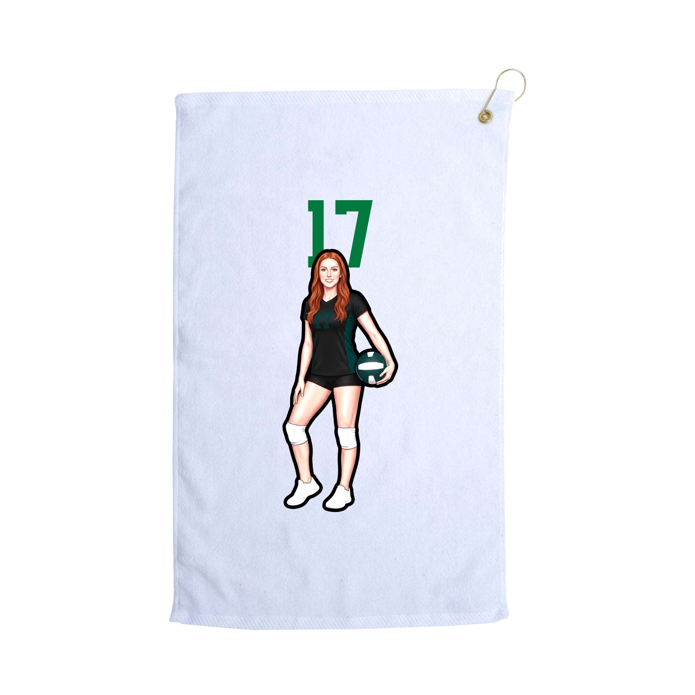 Golf Towel — Number Top in White