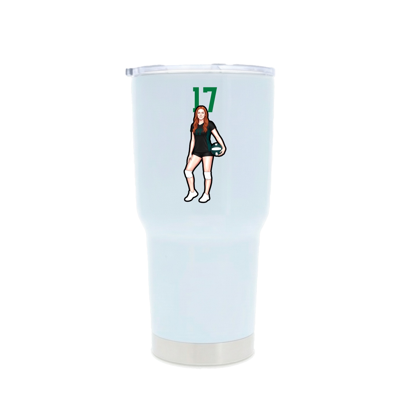 30oz Stainless Steel Tumbler — Number Top in White