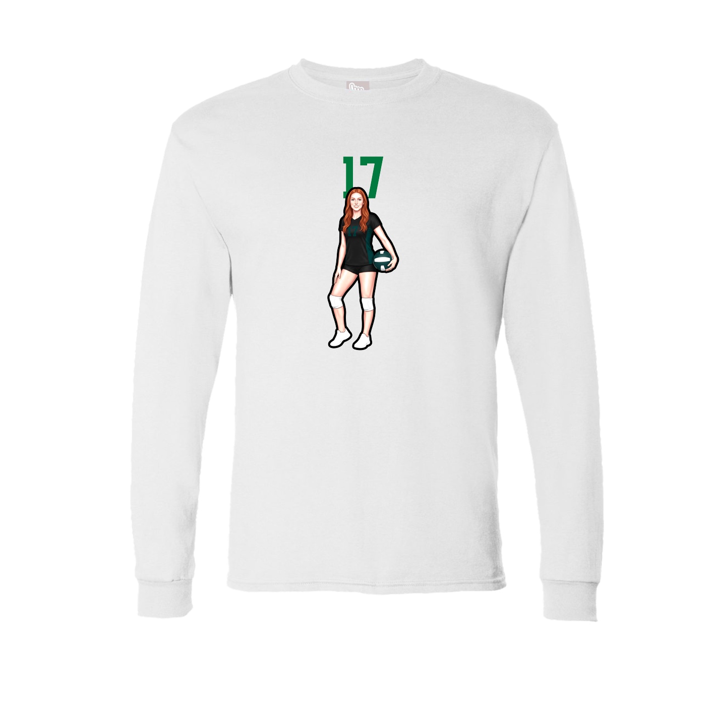 Long Sleeve Tee — Number Top in White