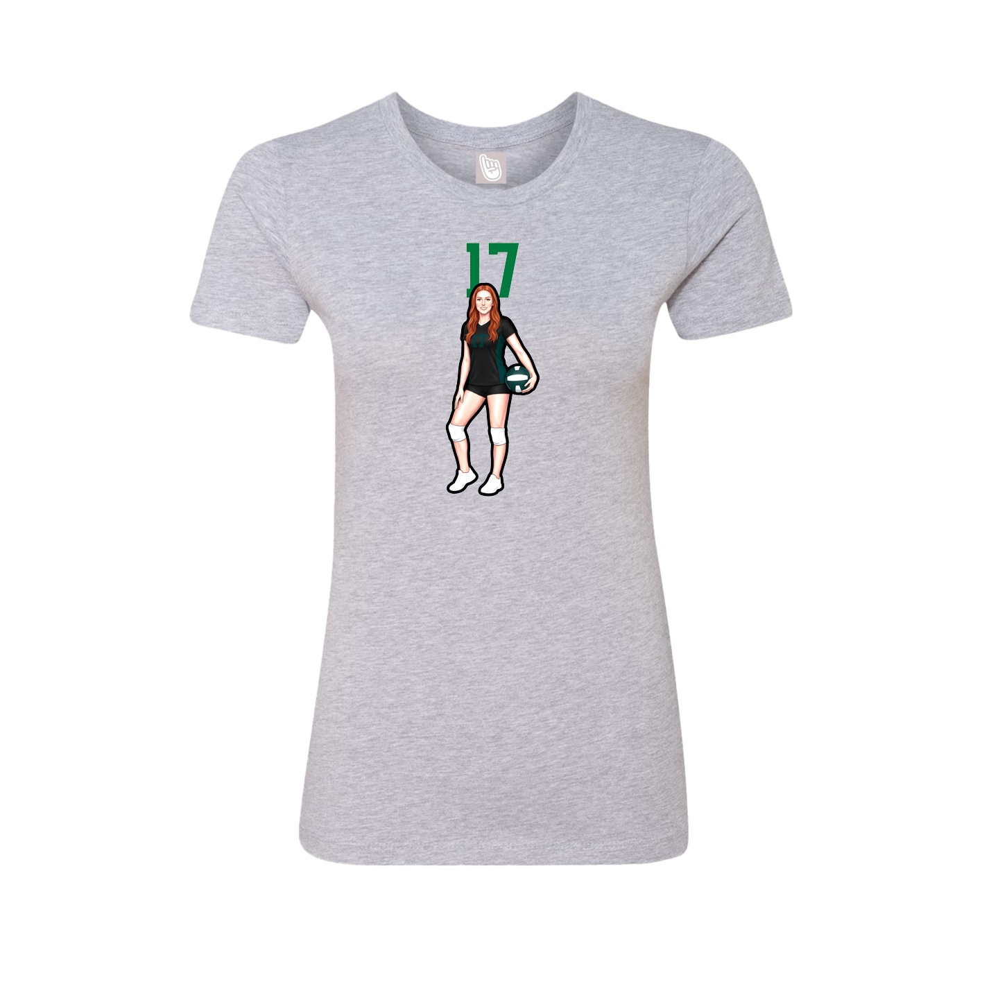Fitted Women's Tee — Number Top in Grey