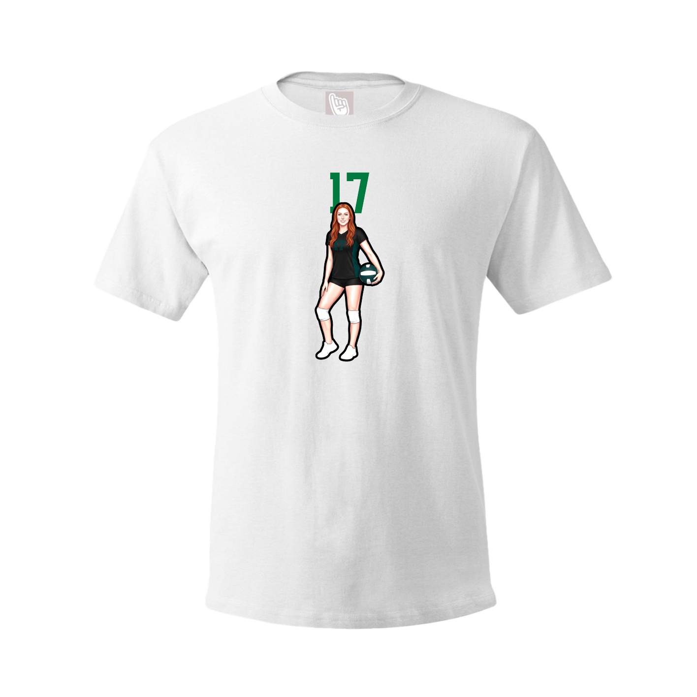 Youth Tee — Number Top in White
