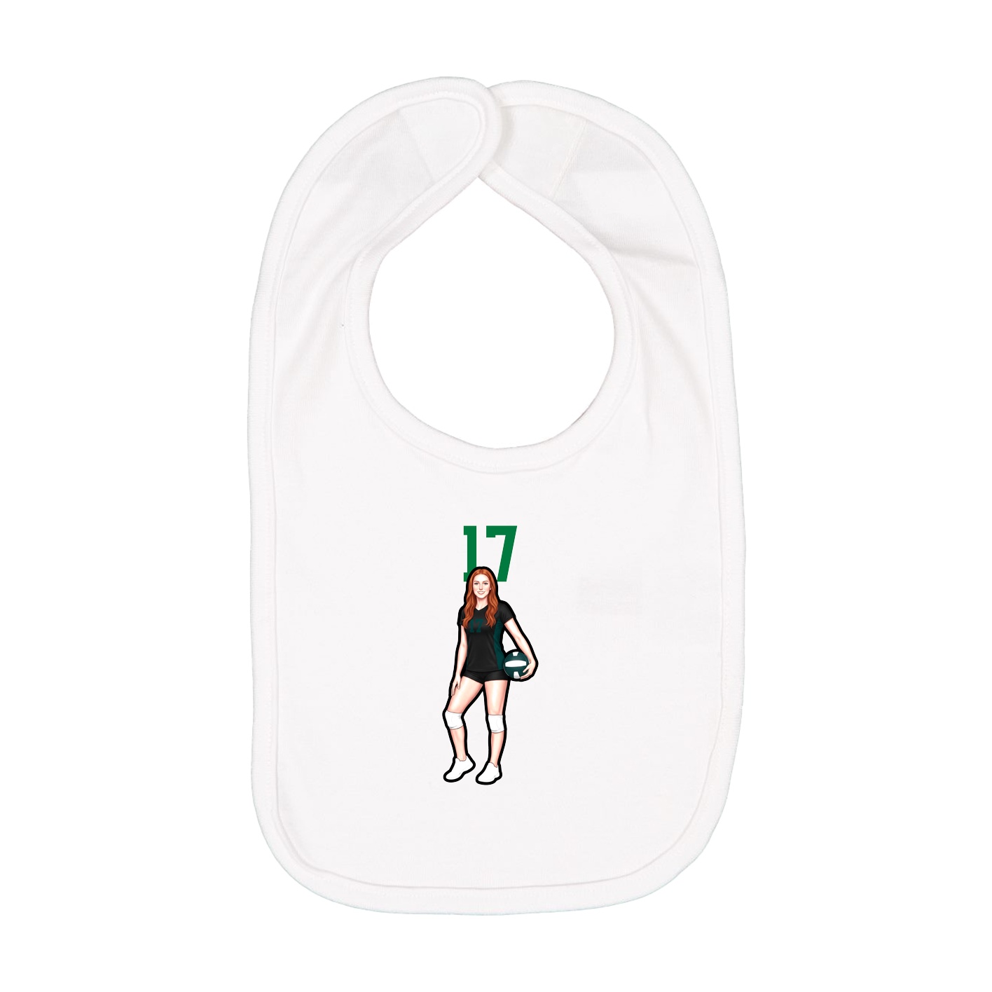 Infant Bib — Number Top in White