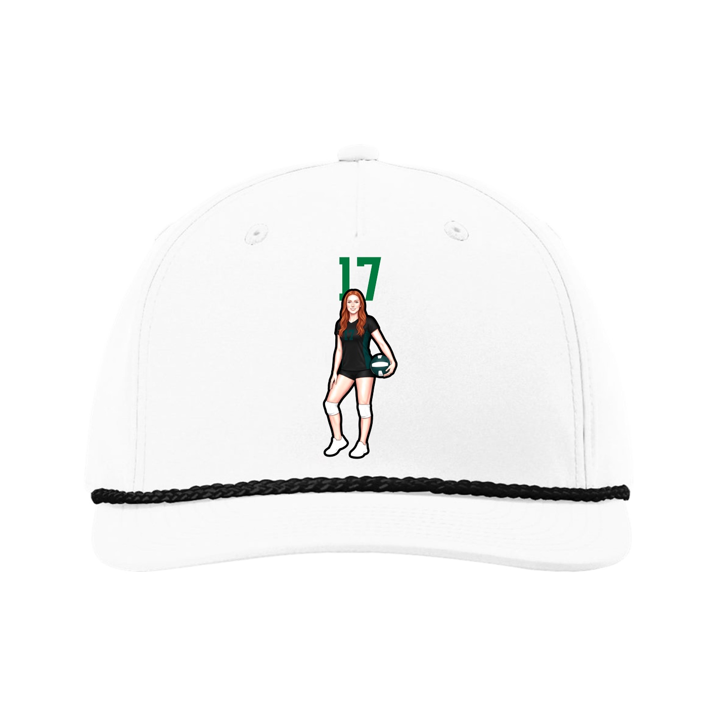 Five-Panel Classic Rope Cap — Number Top in White