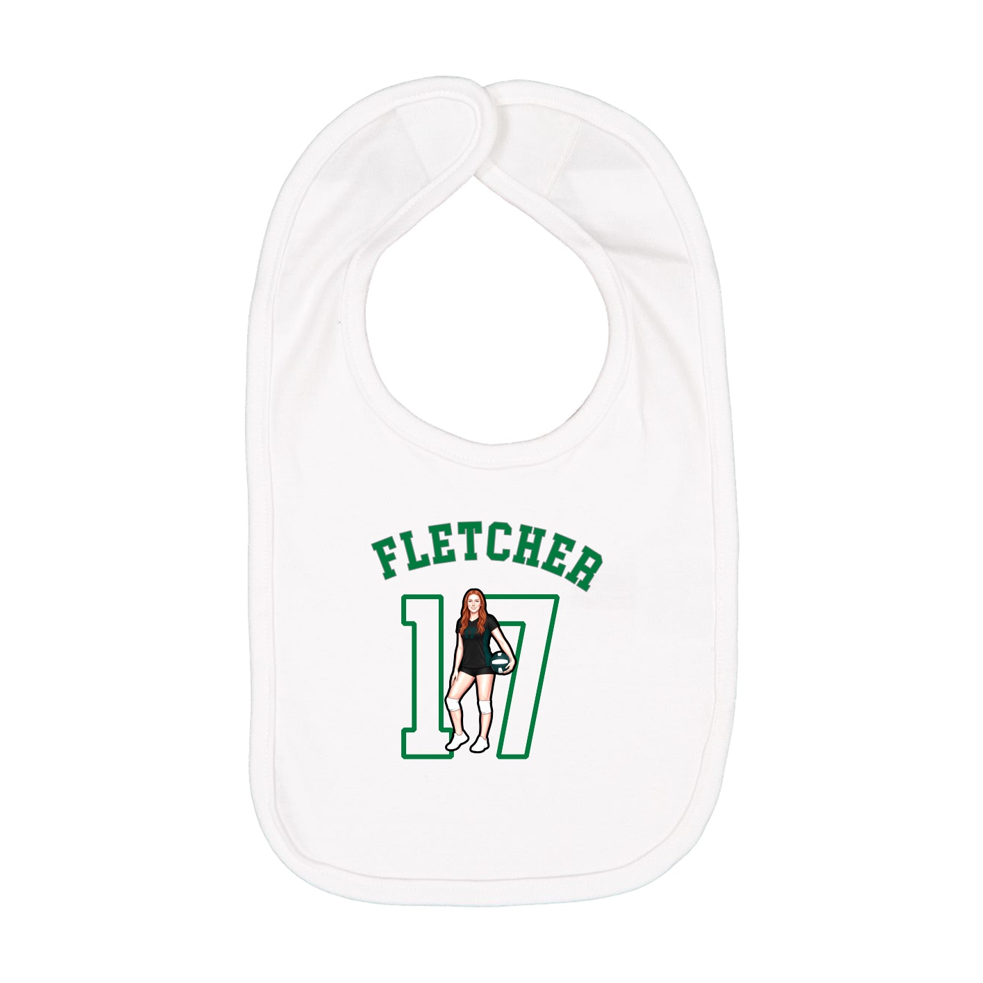 Infant Bib — Shirsey Arch in White