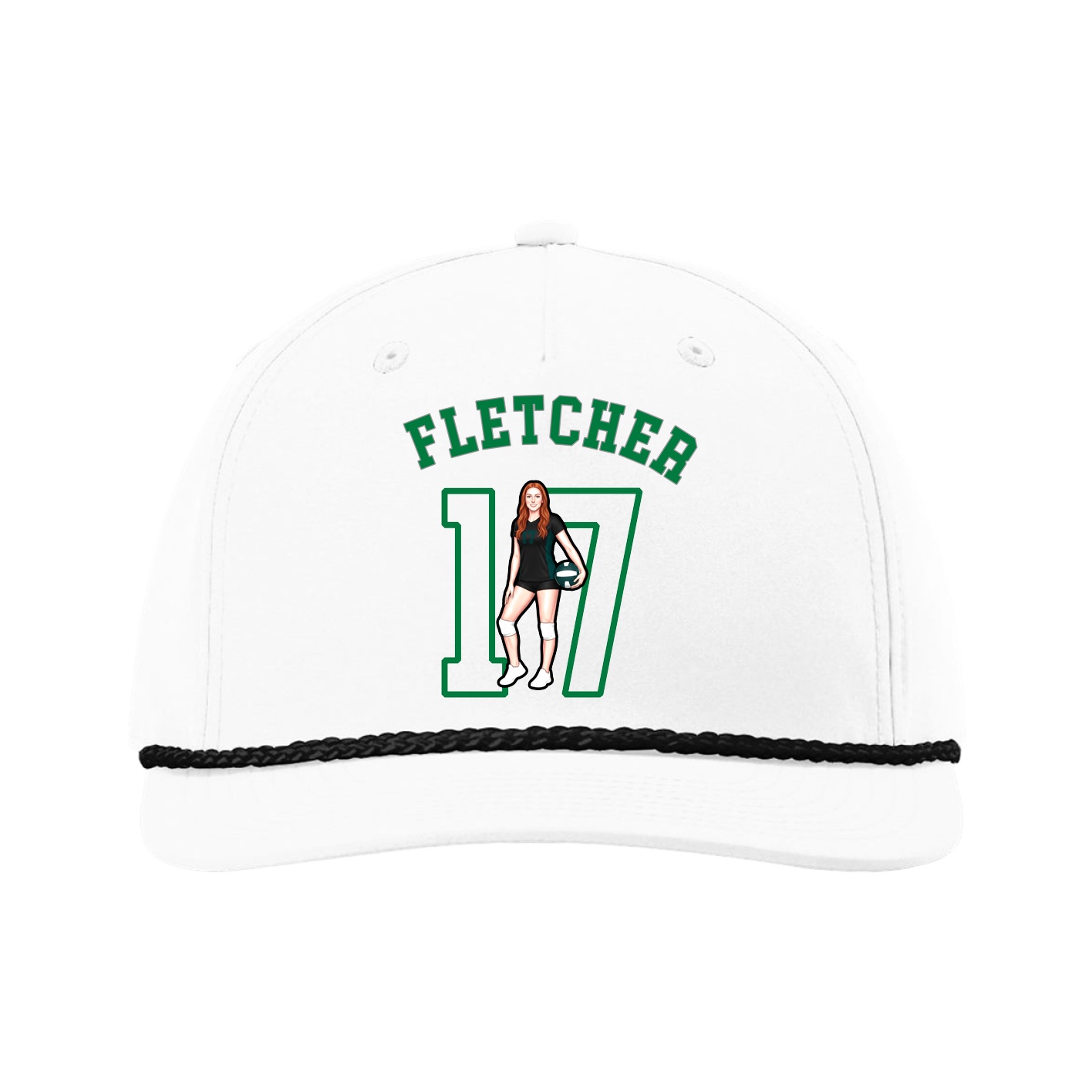 Five-Panel Classic Rope Cap — Shirsey Arch in White