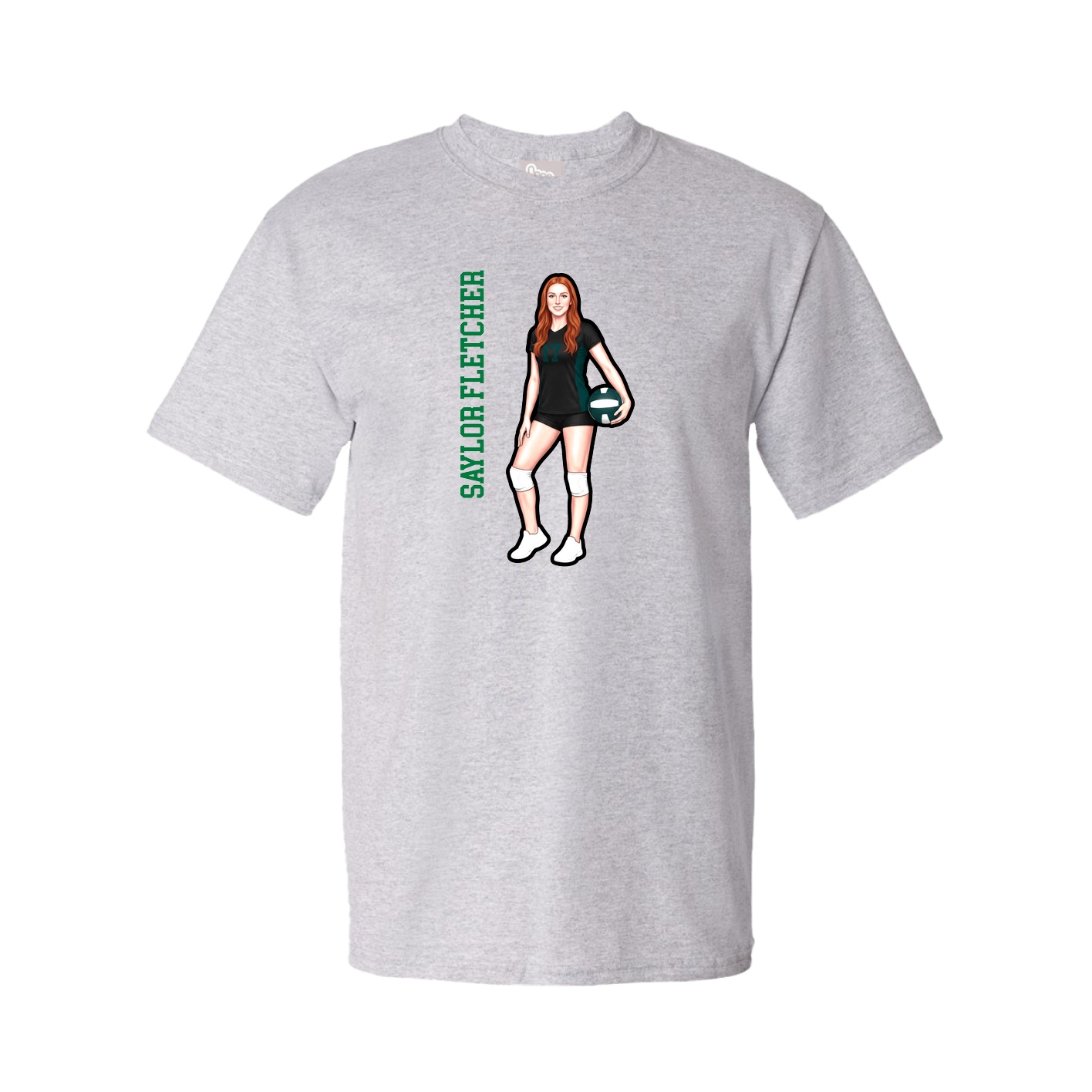 Youth Tee — Name Vertical in Grey