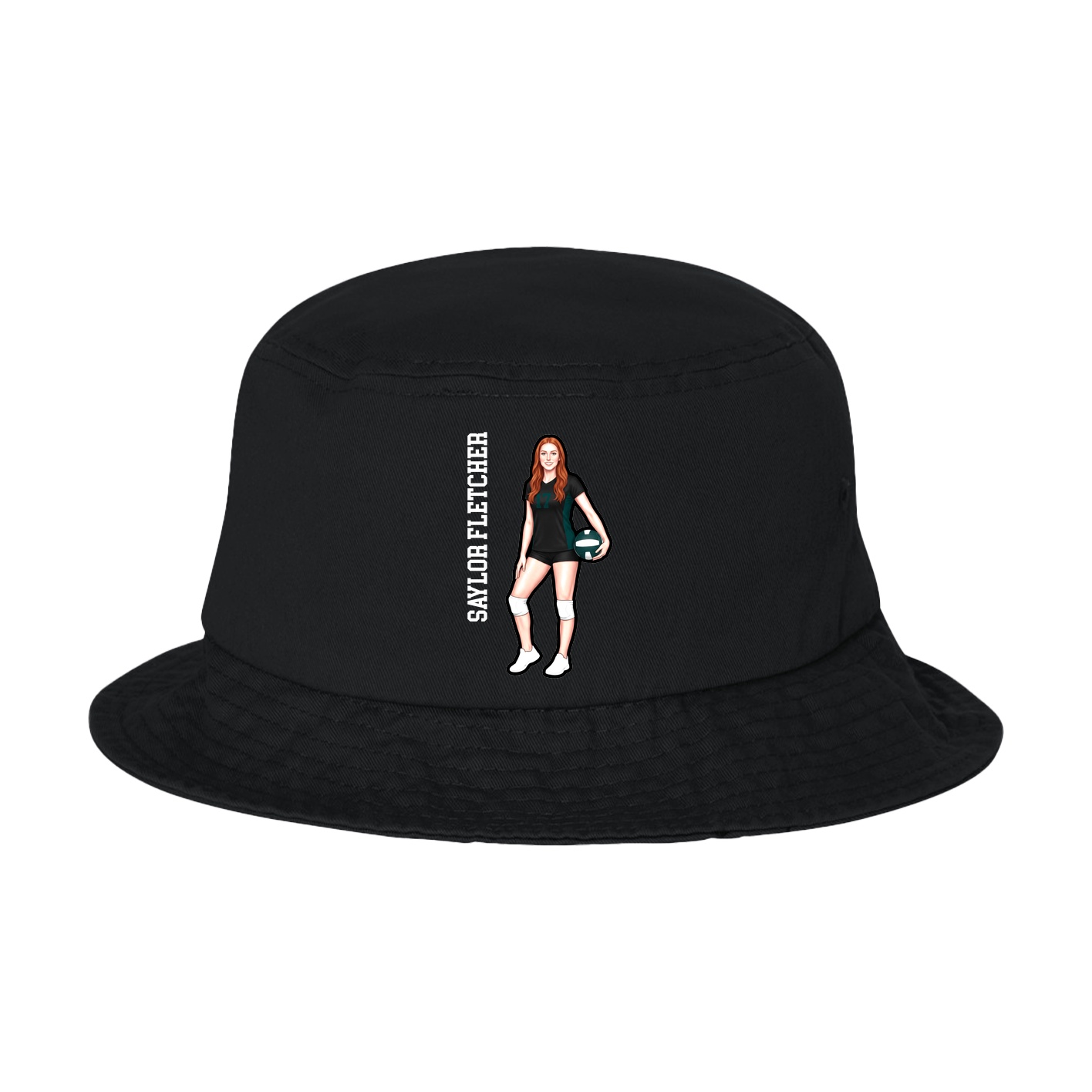 Bucket Cap — Name Vertical in Black