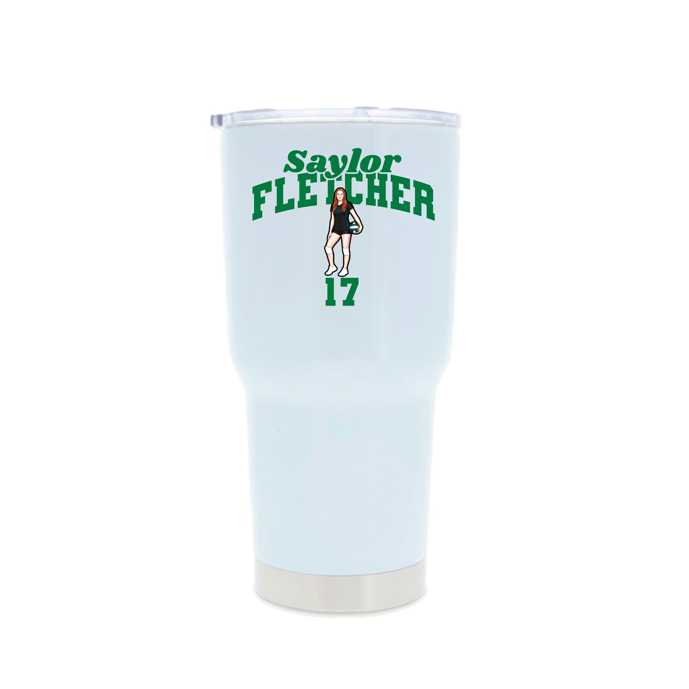 30oz Stainless Steel Tumbler — Signature Arch in White