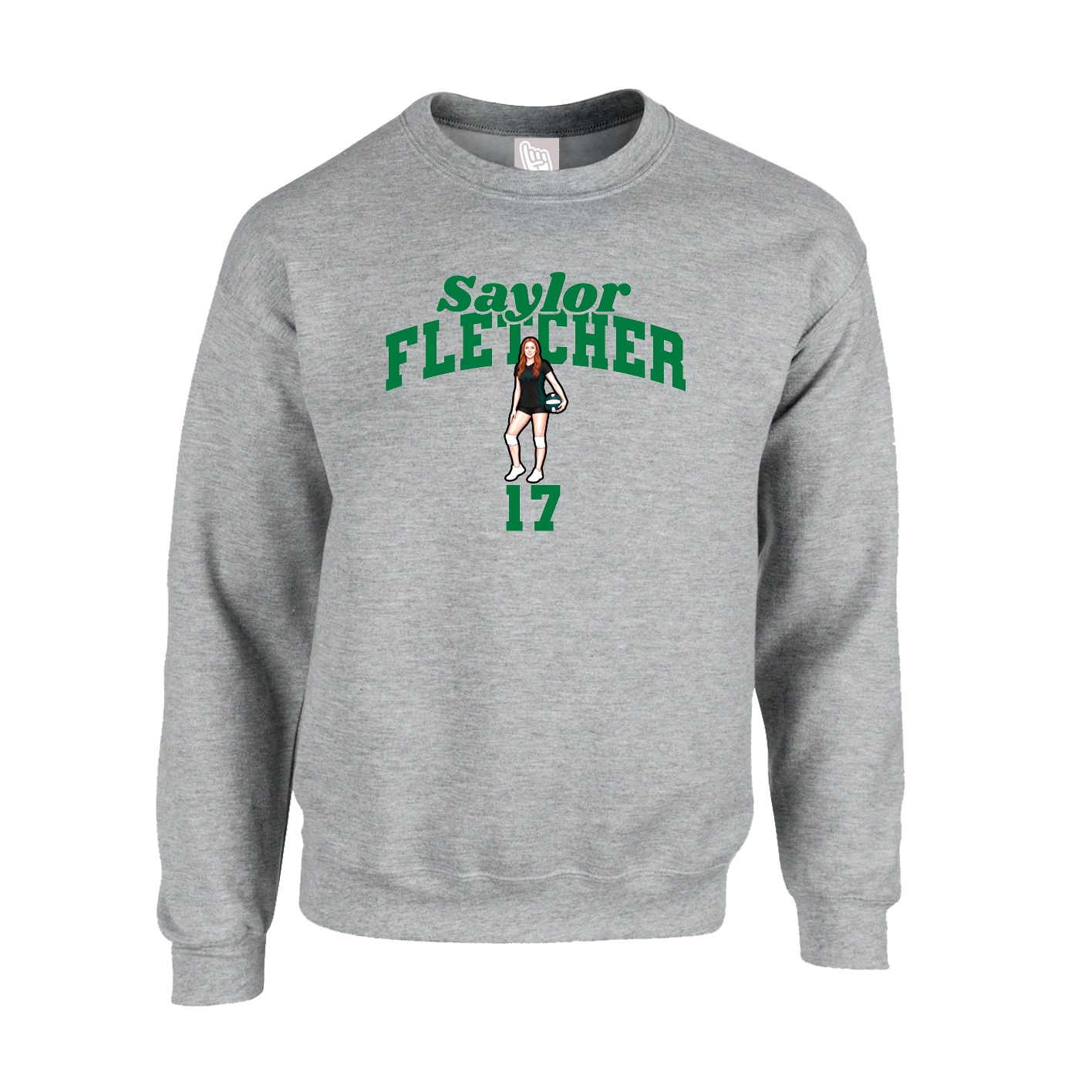 Fleece Crew — Signature Arch in Grey