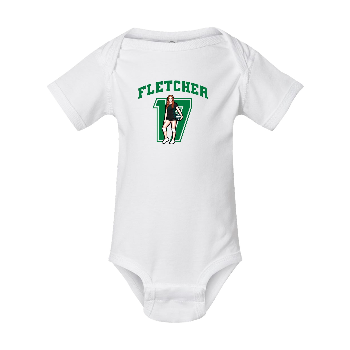Baby Onesie — Number in White