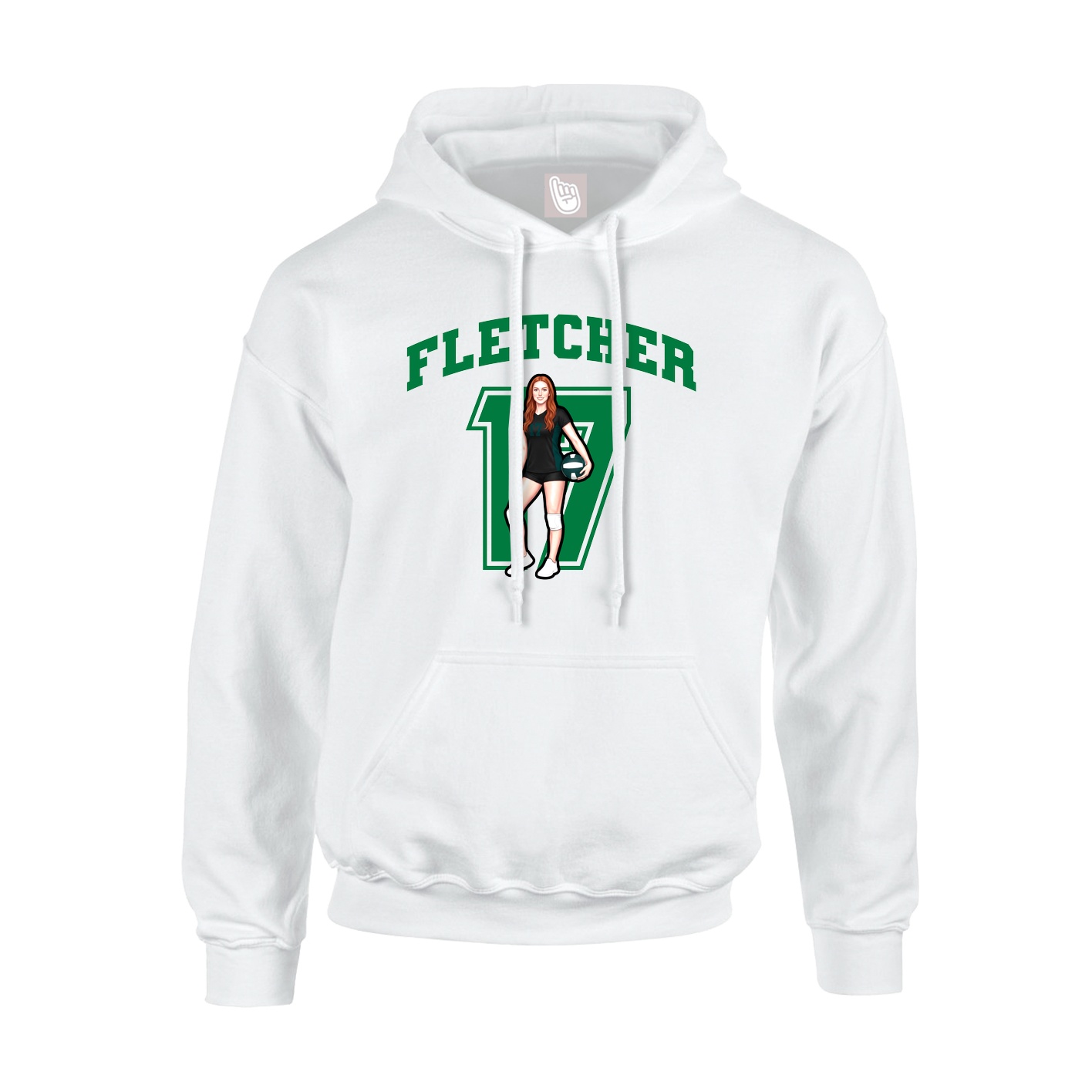 Hoodie — Number in White