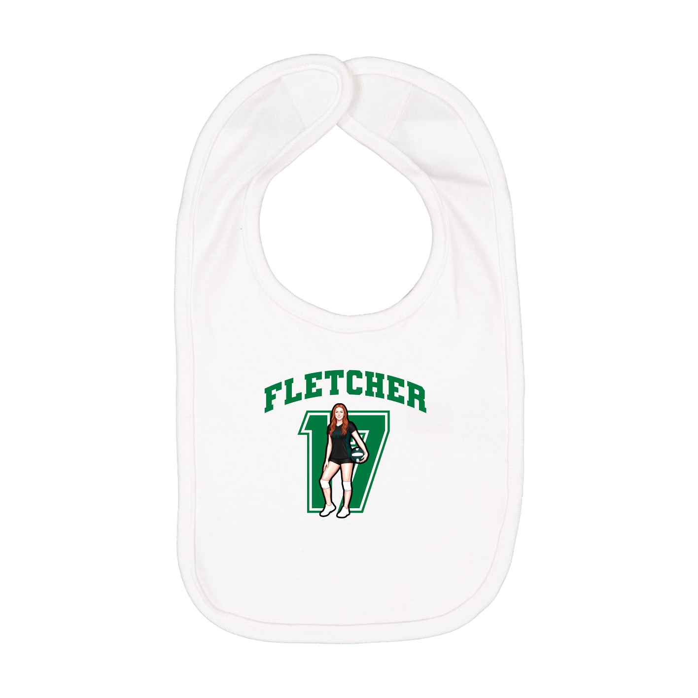 Infant Bib — Number in White