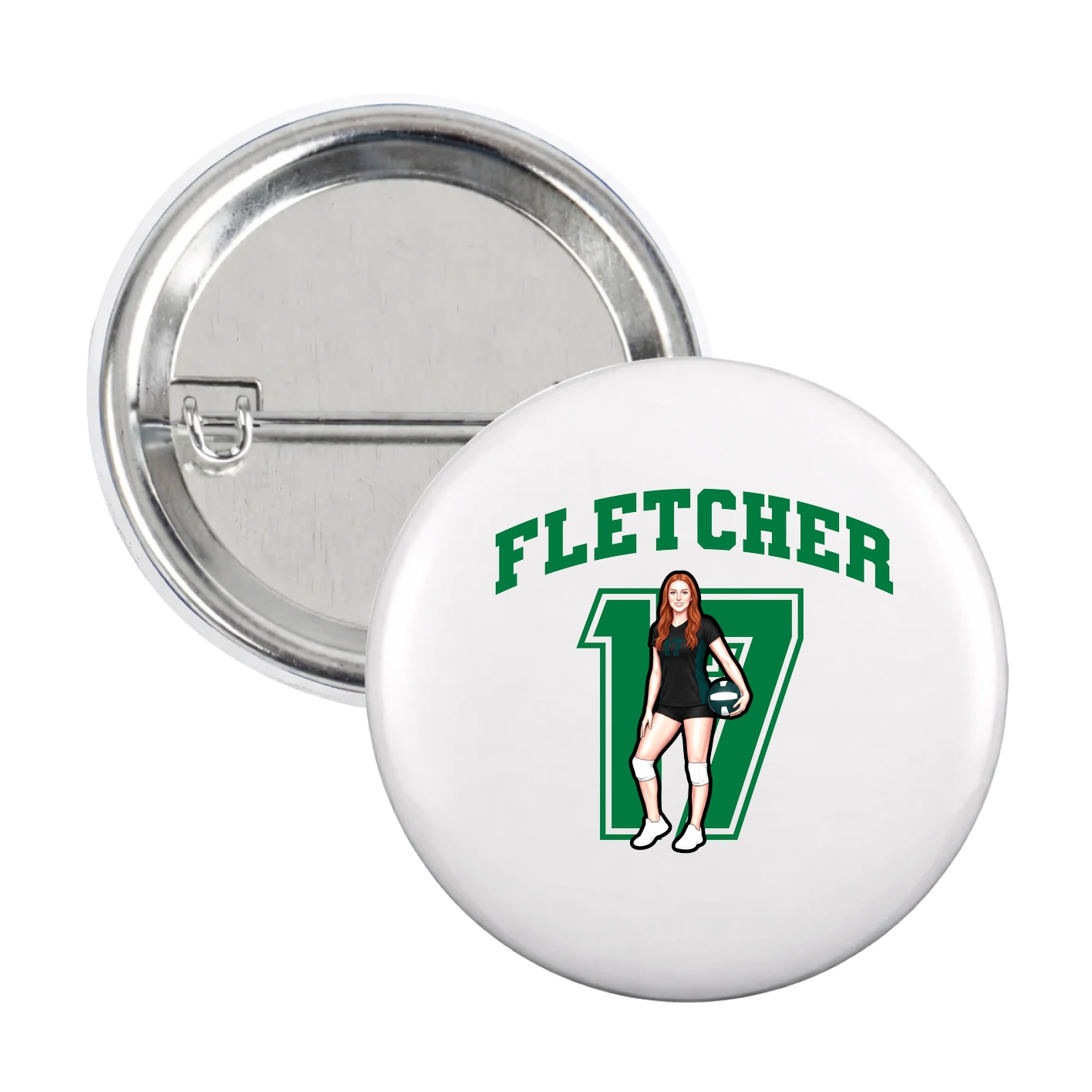 Game Day Button — Number in White