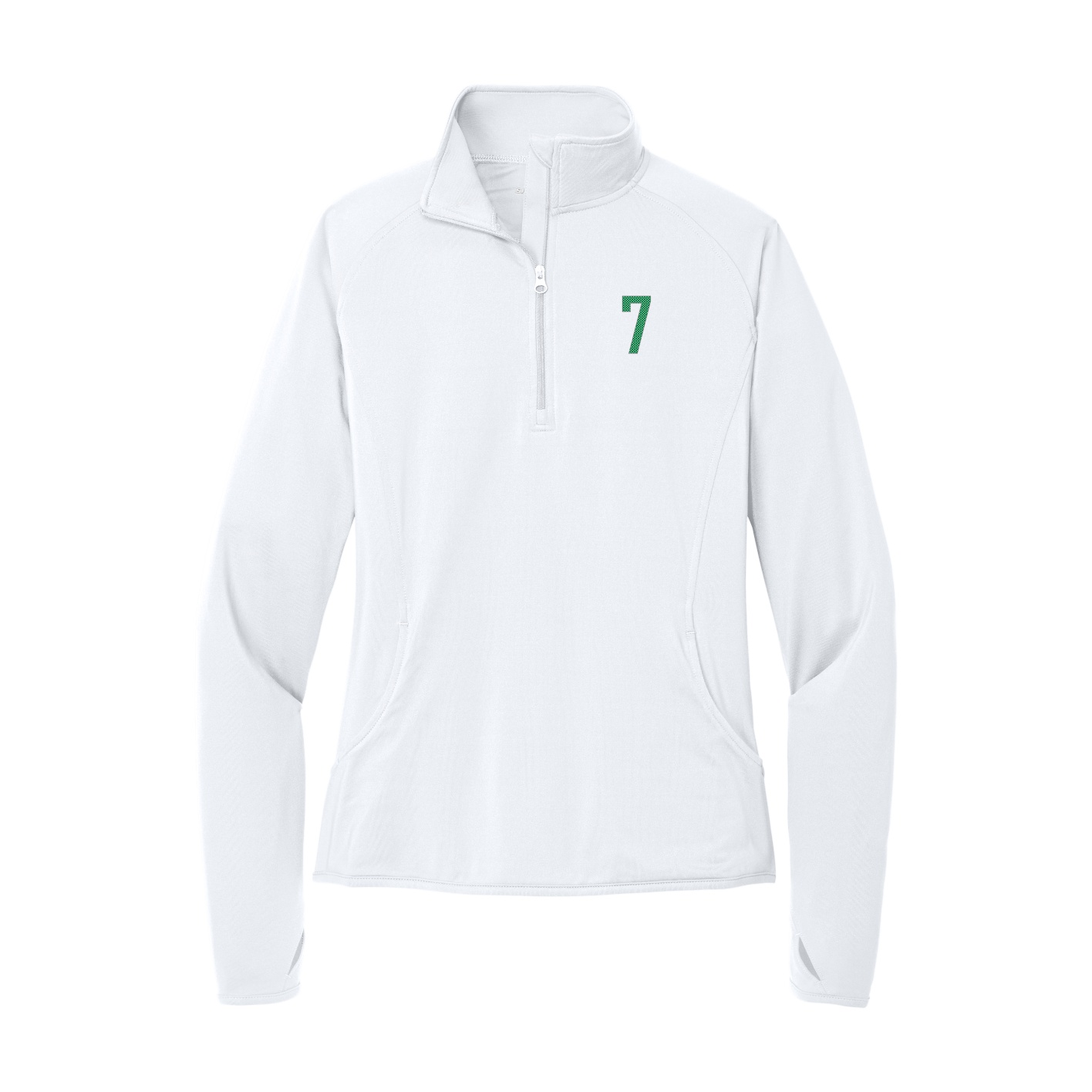 Women's Q-Zip Pullover — Front Shirsy in White