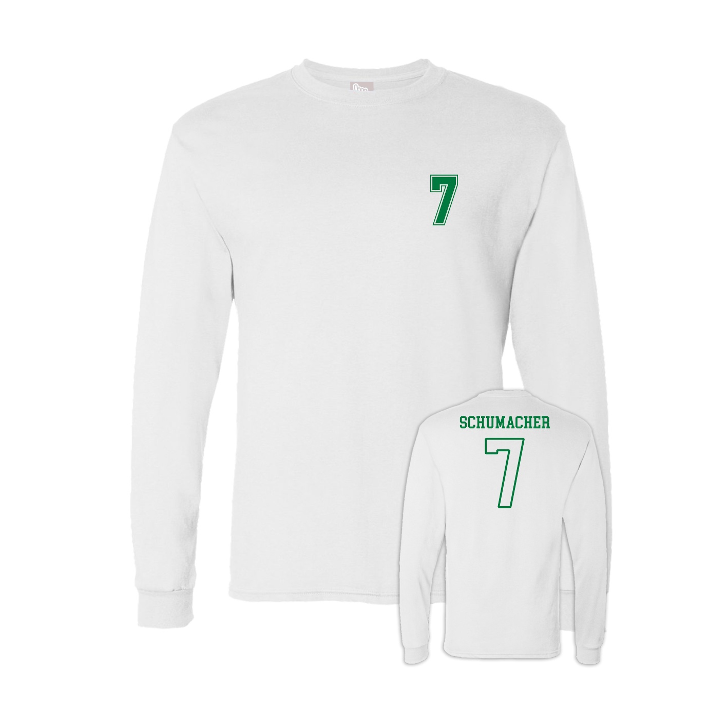 Long Sleeve Tee — Chest Back in White
