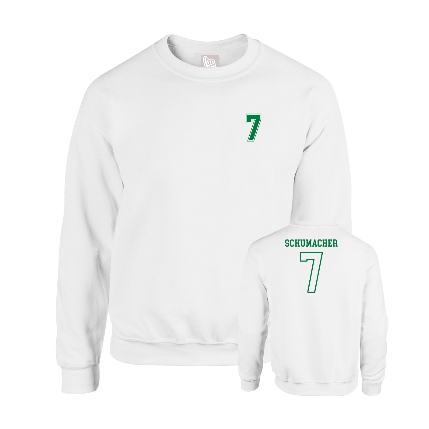 Fleece Crew — Chest Back in White