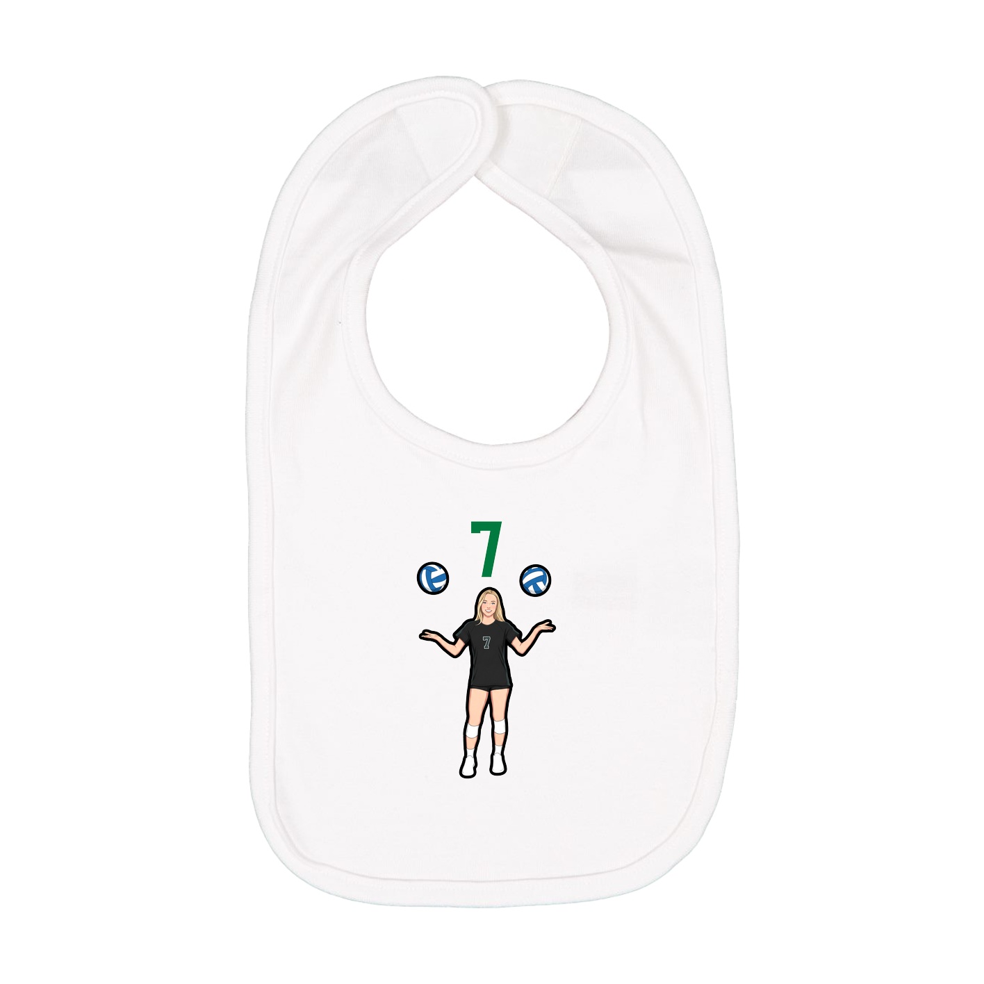 Infant Bib — Number Top in White