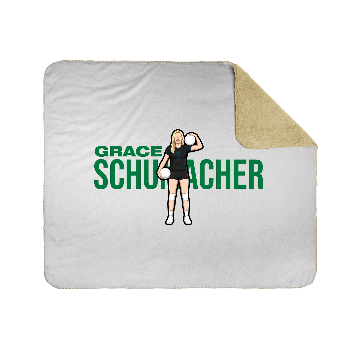 Throw Blanket — Player Name in White
