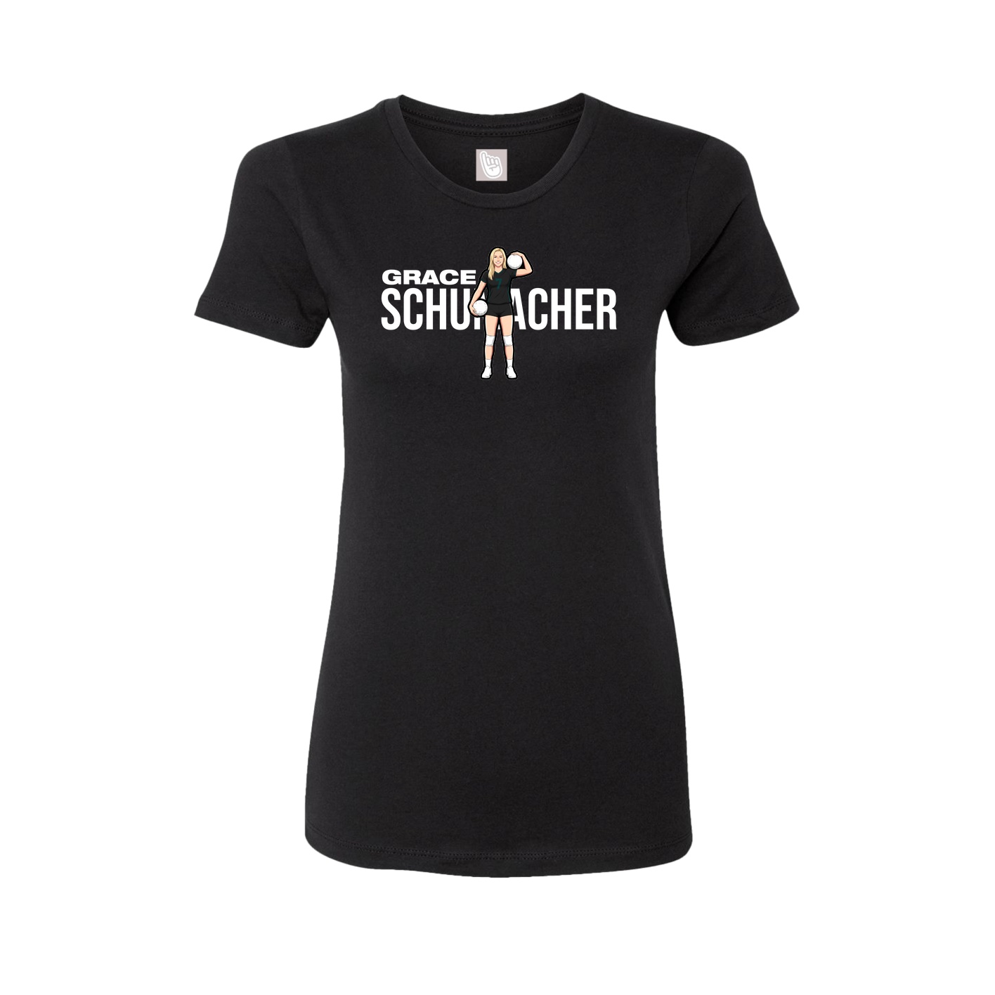 Fitted Women's Tee — Player Name in Black
