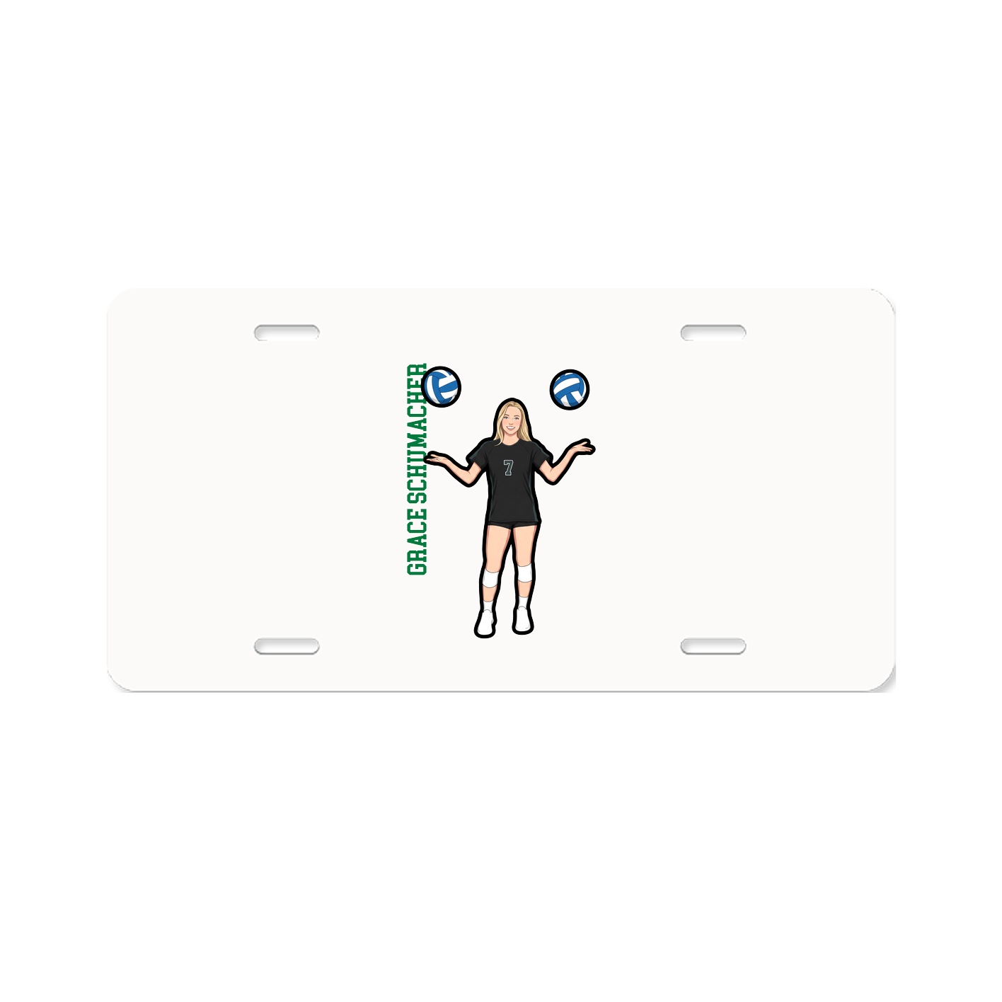 License Plate — Name Vertical in Classic