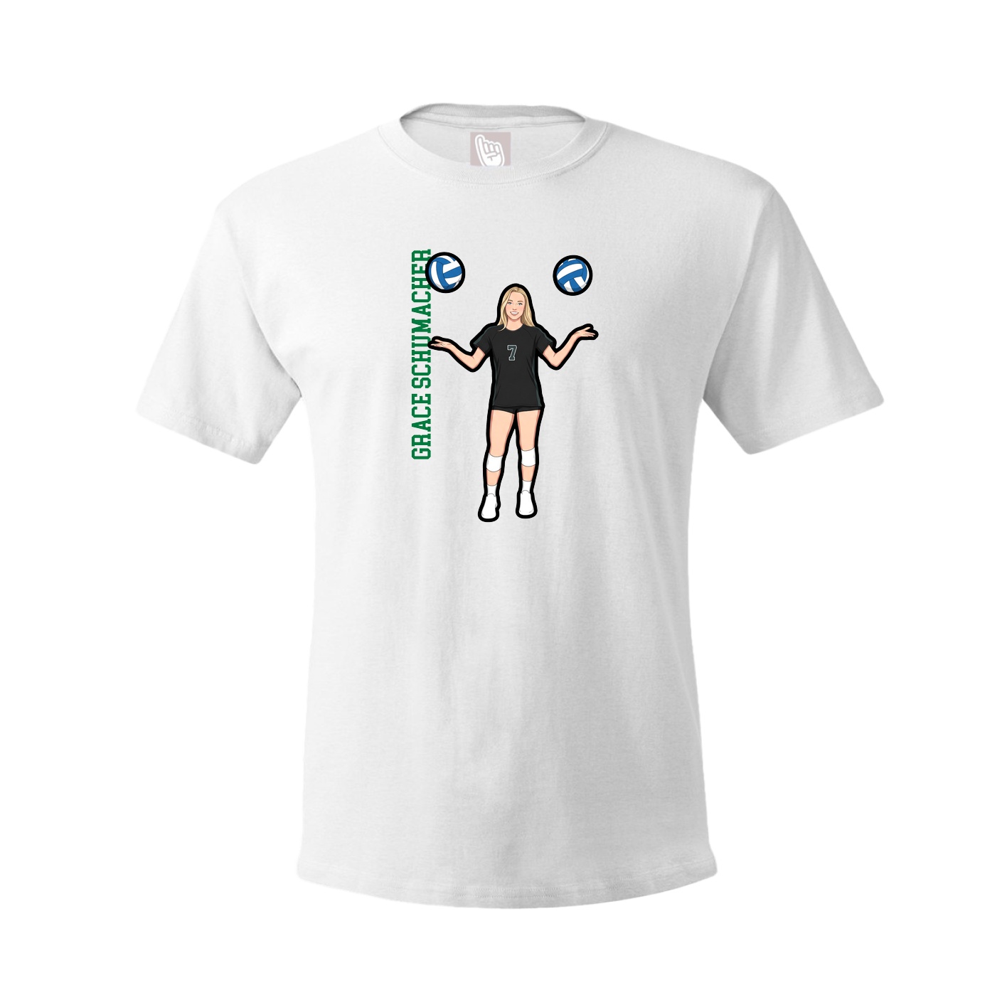 Tee — Name Vertical in White
