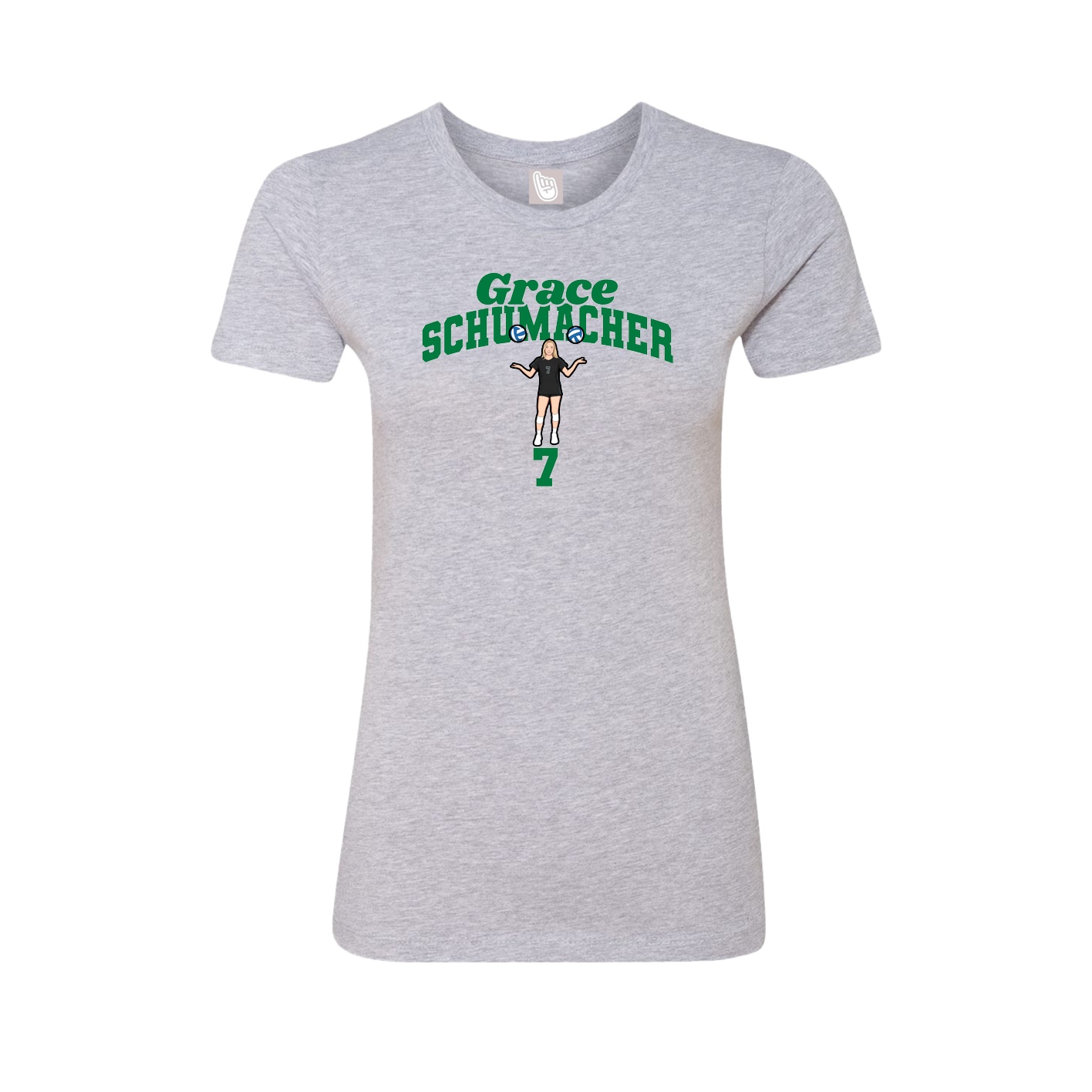 Fitted Women's Tee — Signature Arch in Grey