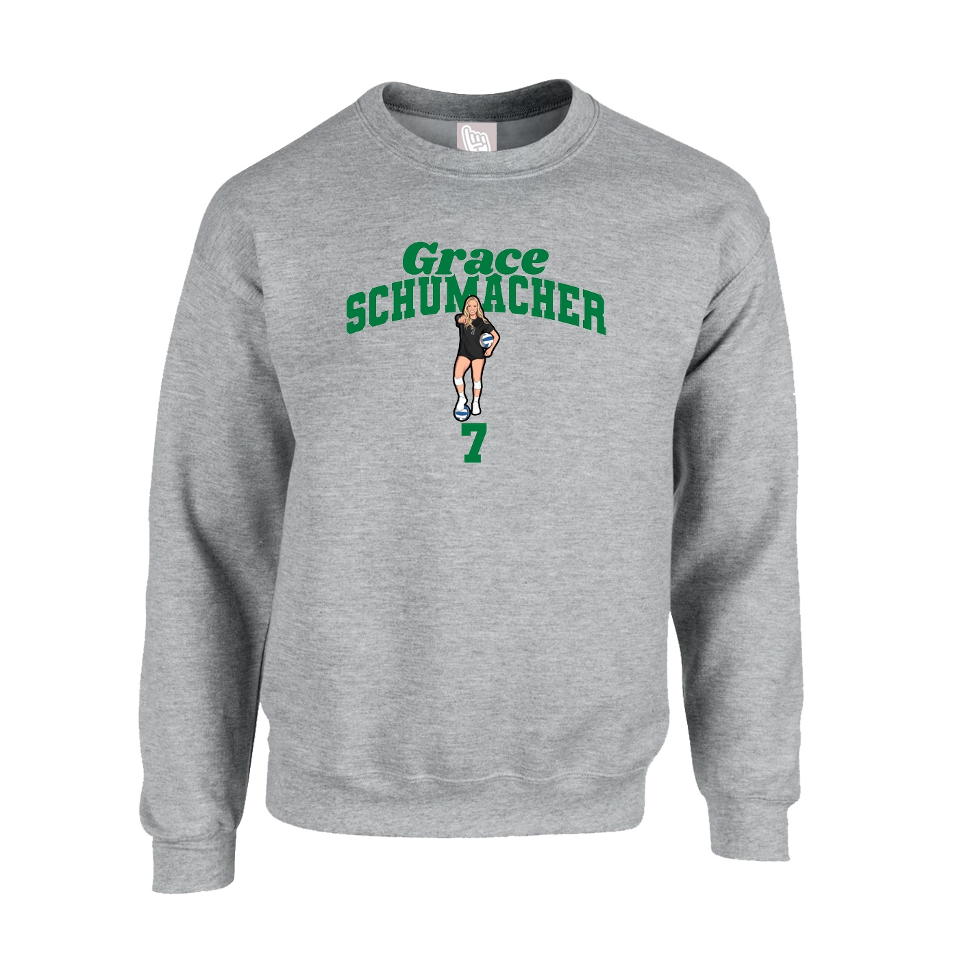 Fleece Crew — Signature Arch in Grey