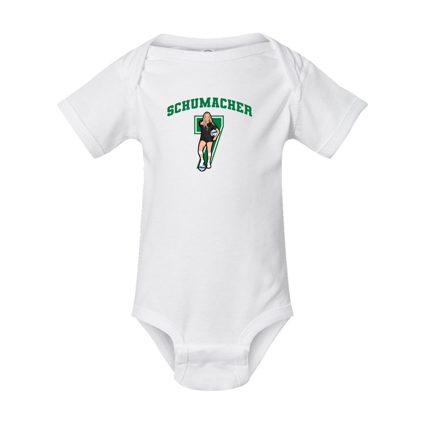 Baby Onesie — Number in White