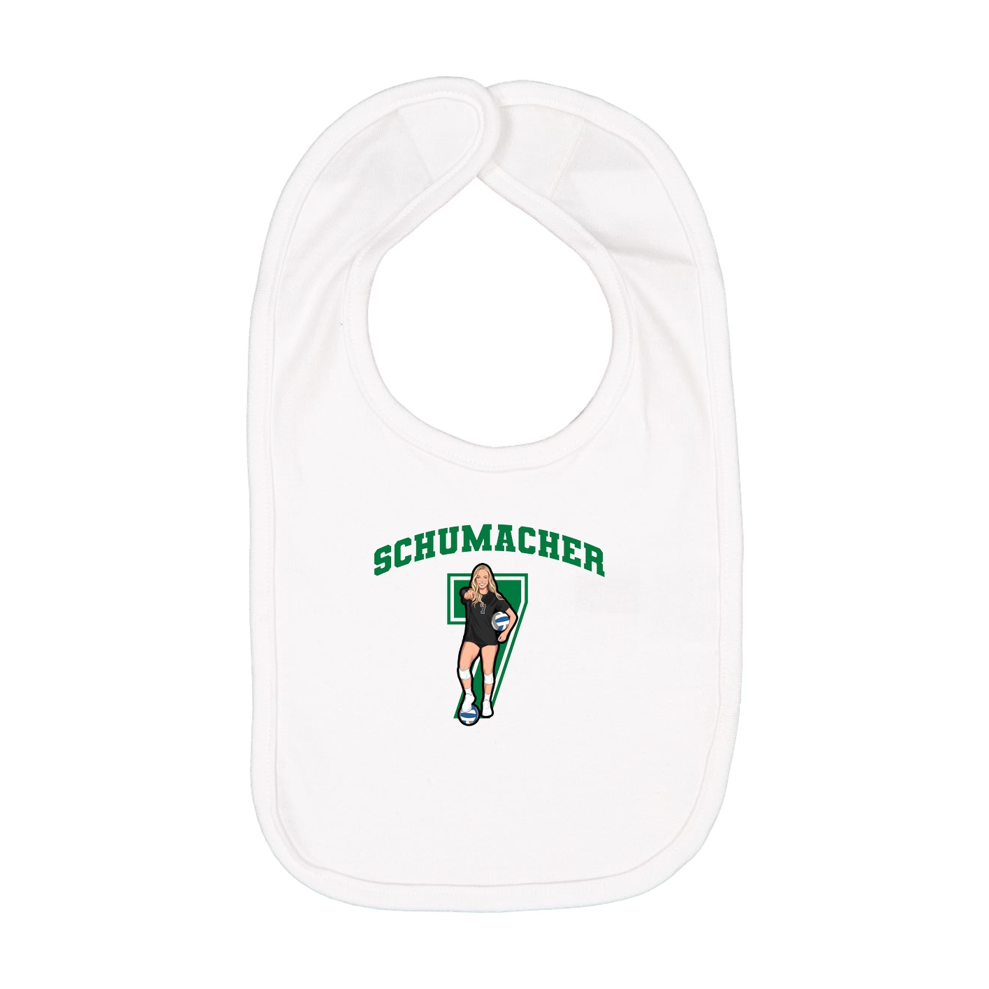 Infant Bib — Number in White