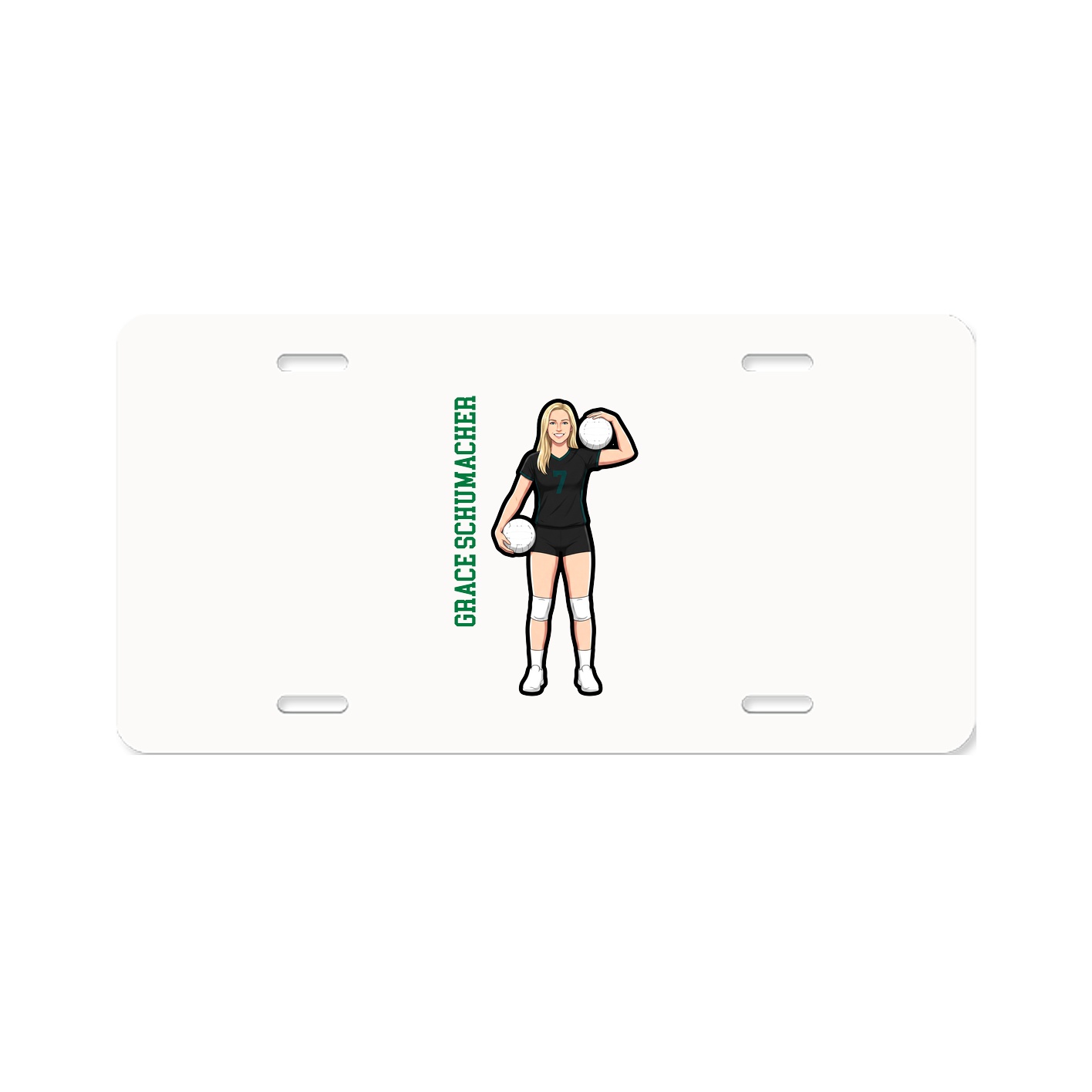 License Plate — Name Vertical in Classic