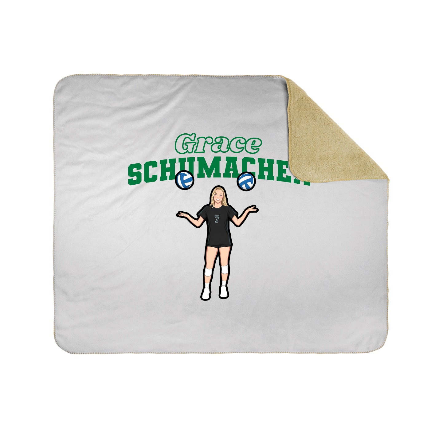 Throw Blanket — Name Arch in White