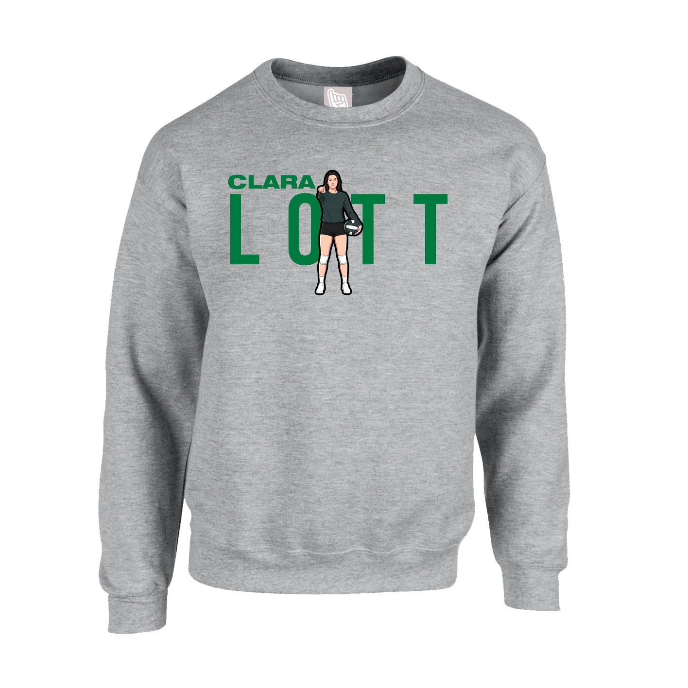 Fleece Crew — Player Name in Grey