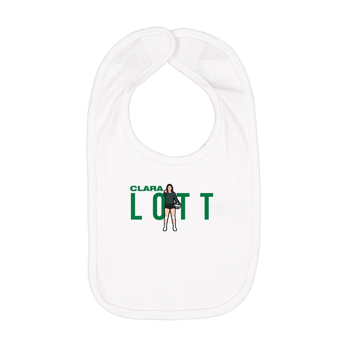 Infant Bib — Player Name in White