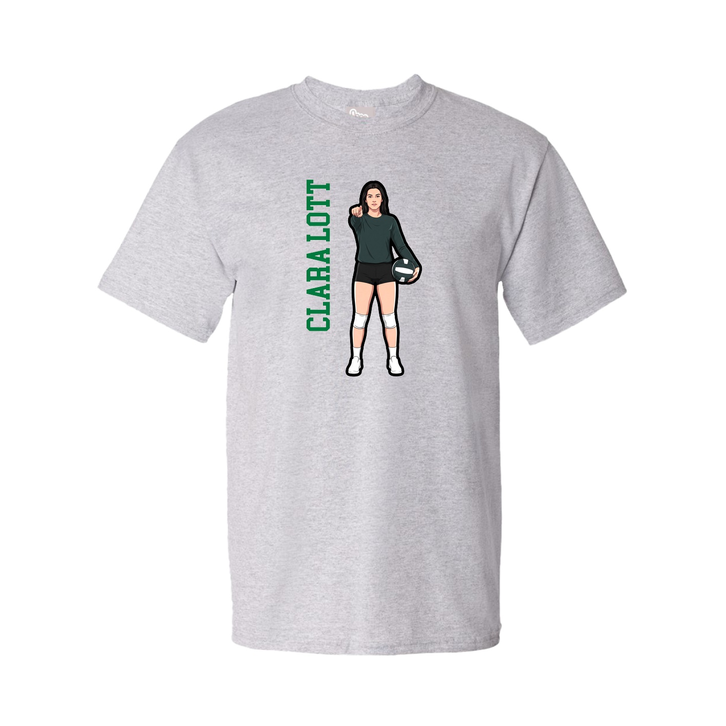 Tee — Name Vertical in Grey