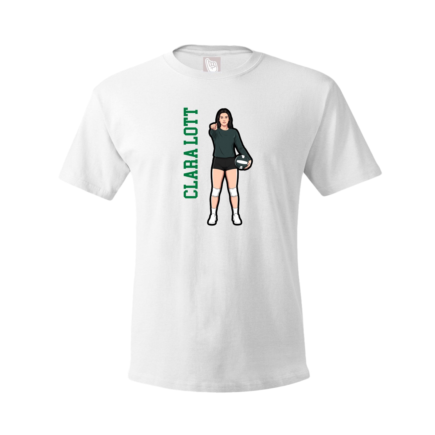 Youth Tee — Name Vertical in White