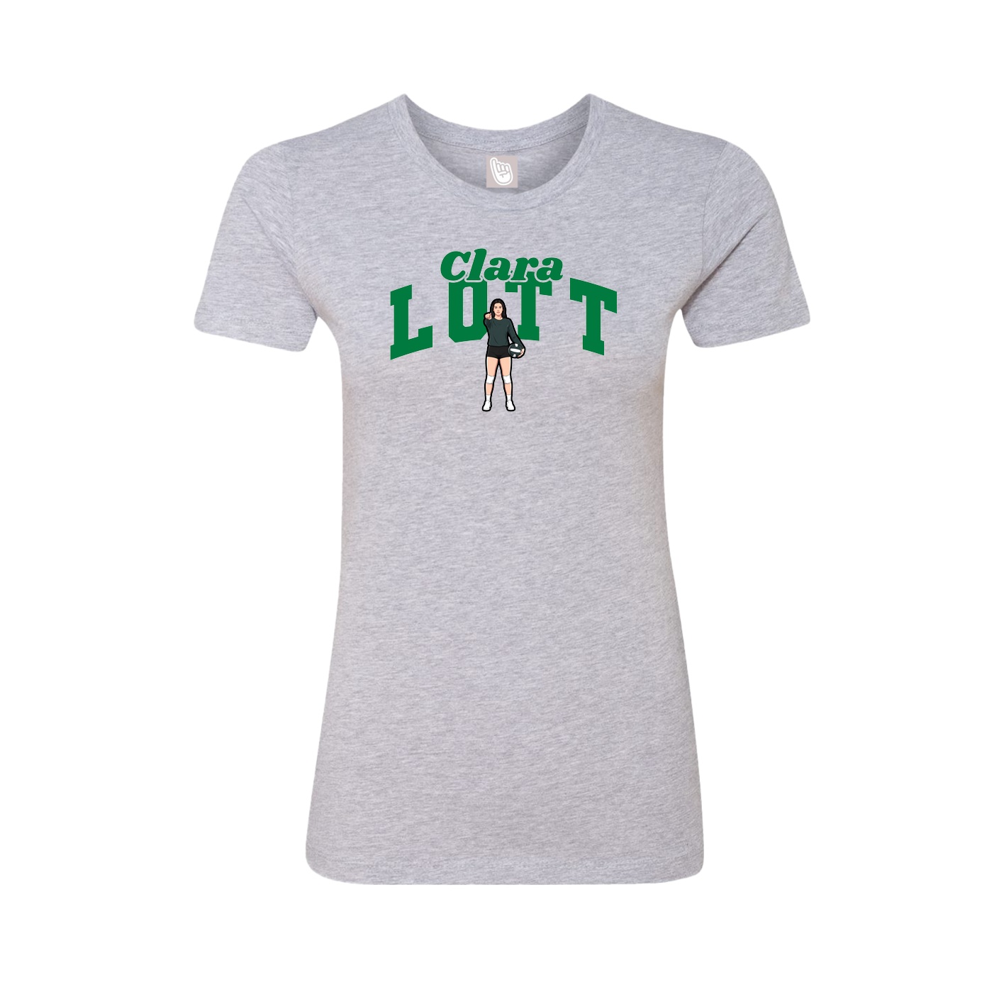 Fitted Women's Tee — Signature Arch in Grey