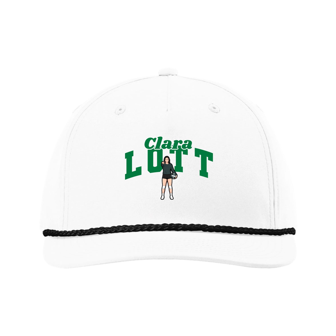 Five-Panel Classic Rope Cap — Signature Arch in White