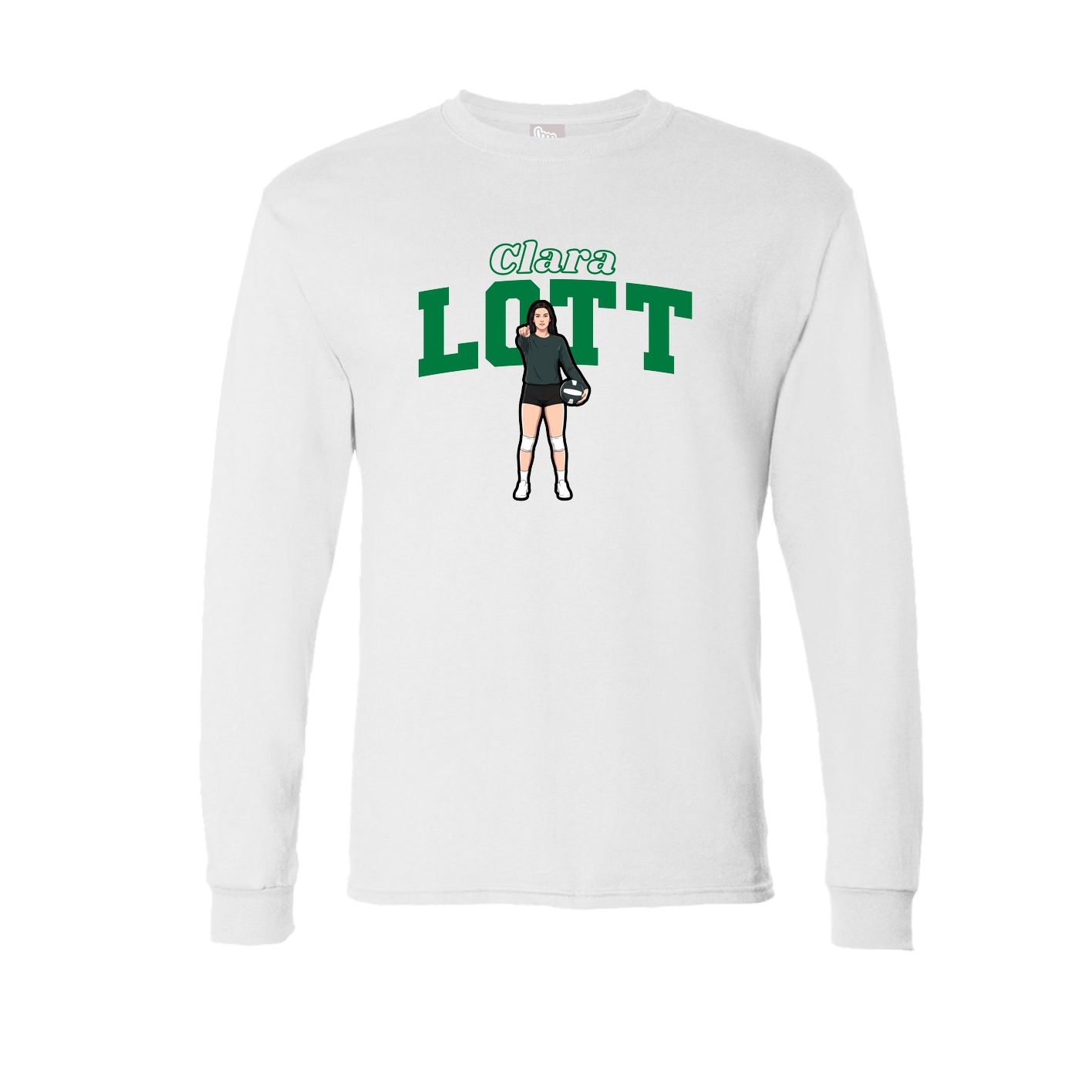 Long Sleeve Tee — Name Arch in White