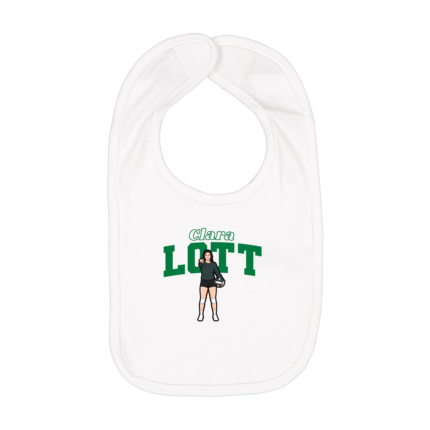 Infant Bib — Name Arch in White