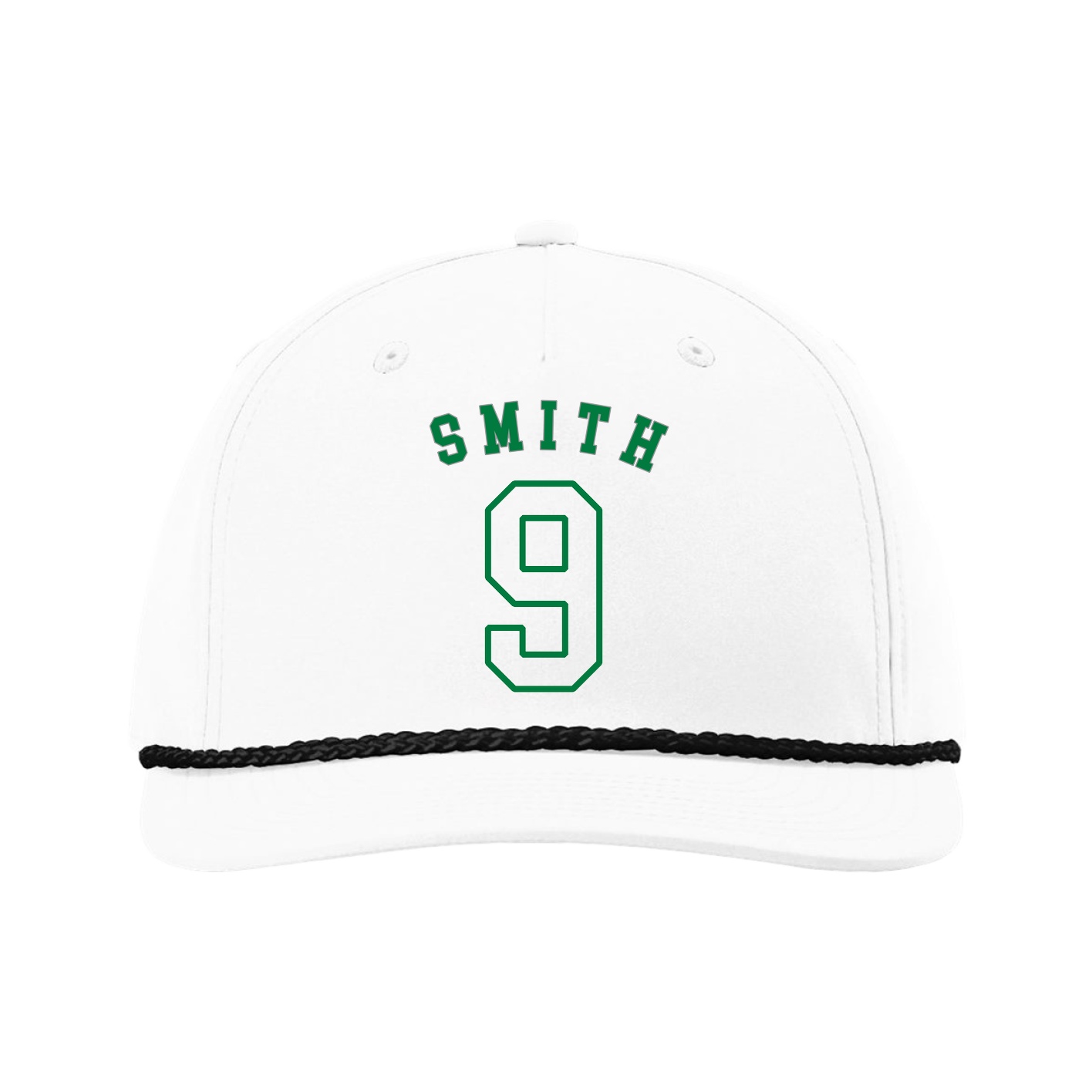 Five-Panel Classic Rope Cap — Shirsey Arch in White