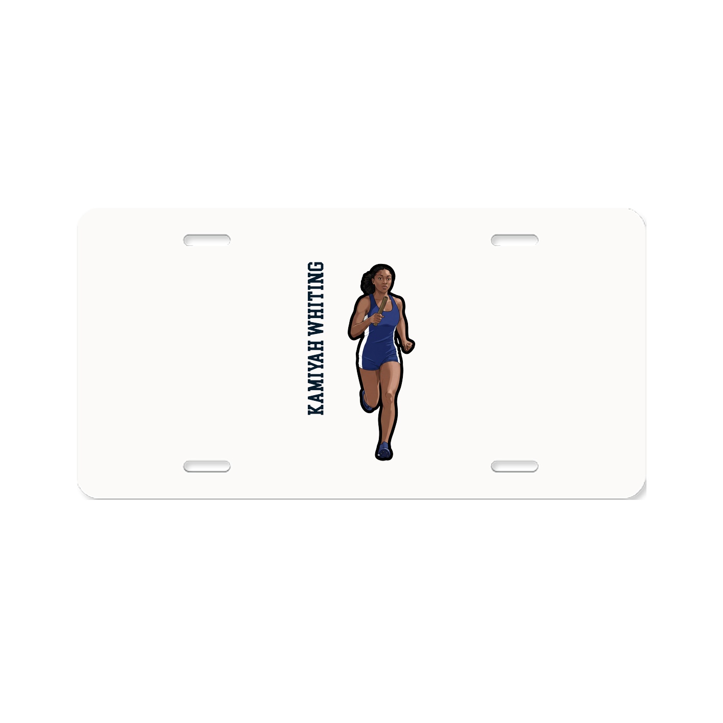 License Plate — Name Vertical in Classic