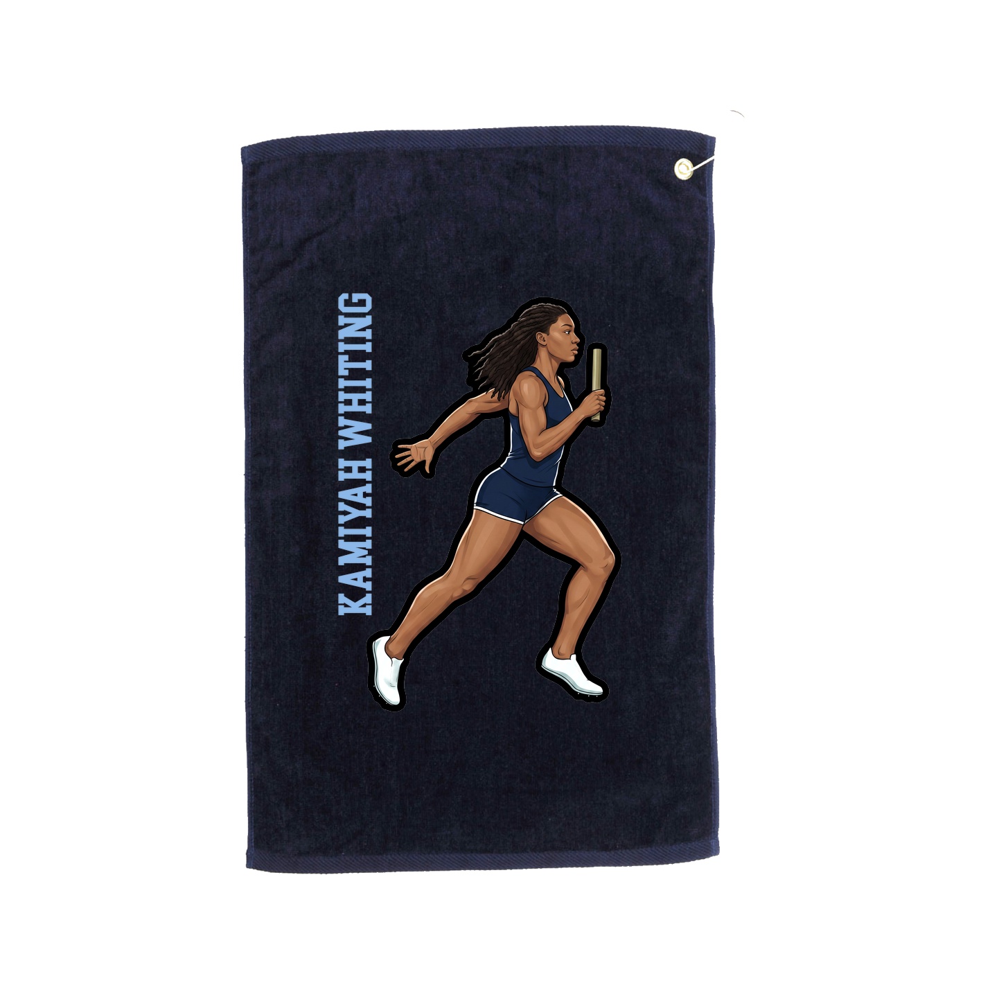 Golf Towel — Name Vertical in Navy
