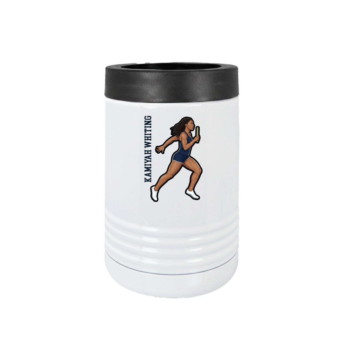 Beverage Holder — Name Vertical in White